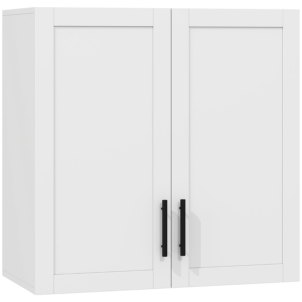 Bathroom Wall Cabinet, Wall Mounted Over the Toilet Space Saver with 2 Doors and Adjustable Shelf Storage for Bathroom, White
