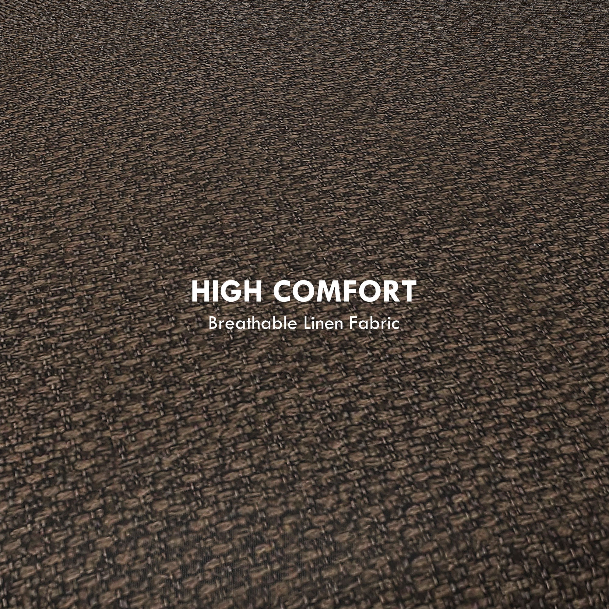 HOMCOM Round Storage Stool, Linen Fabric Upholstered Foot Stool with Removable Top, Padded Seat, Hidden Space and Wooden Legs for Living Room, Brown