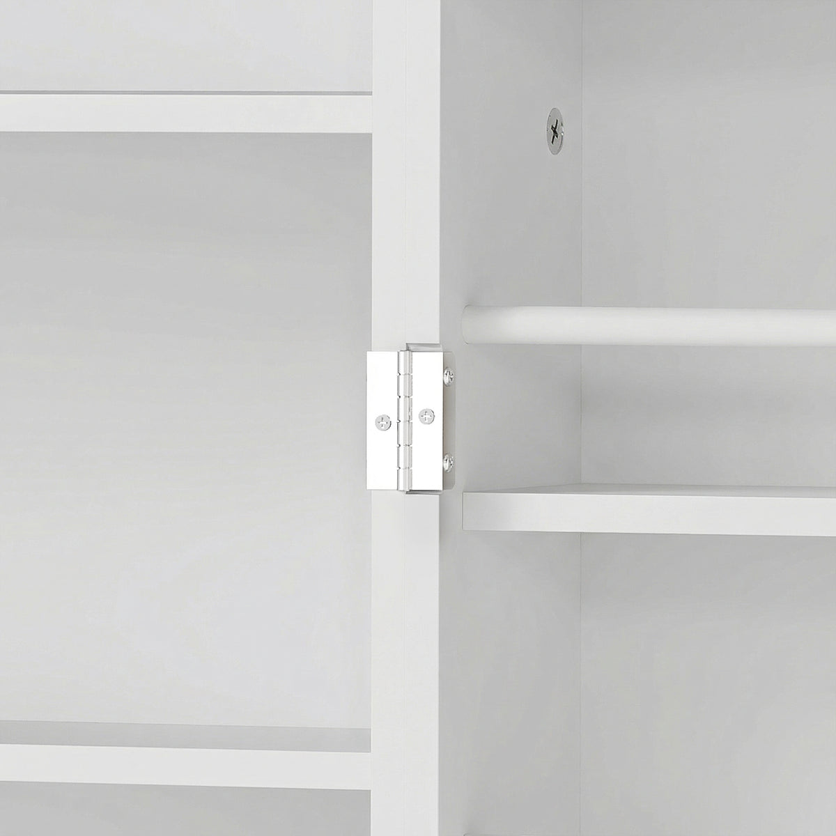 47" Kitchen Pantry Cabinet, Modern Freestanding Buffet Storage Cabinet with 12 Door Shelves, Adjustable Shelves and Beadboard Doors, White