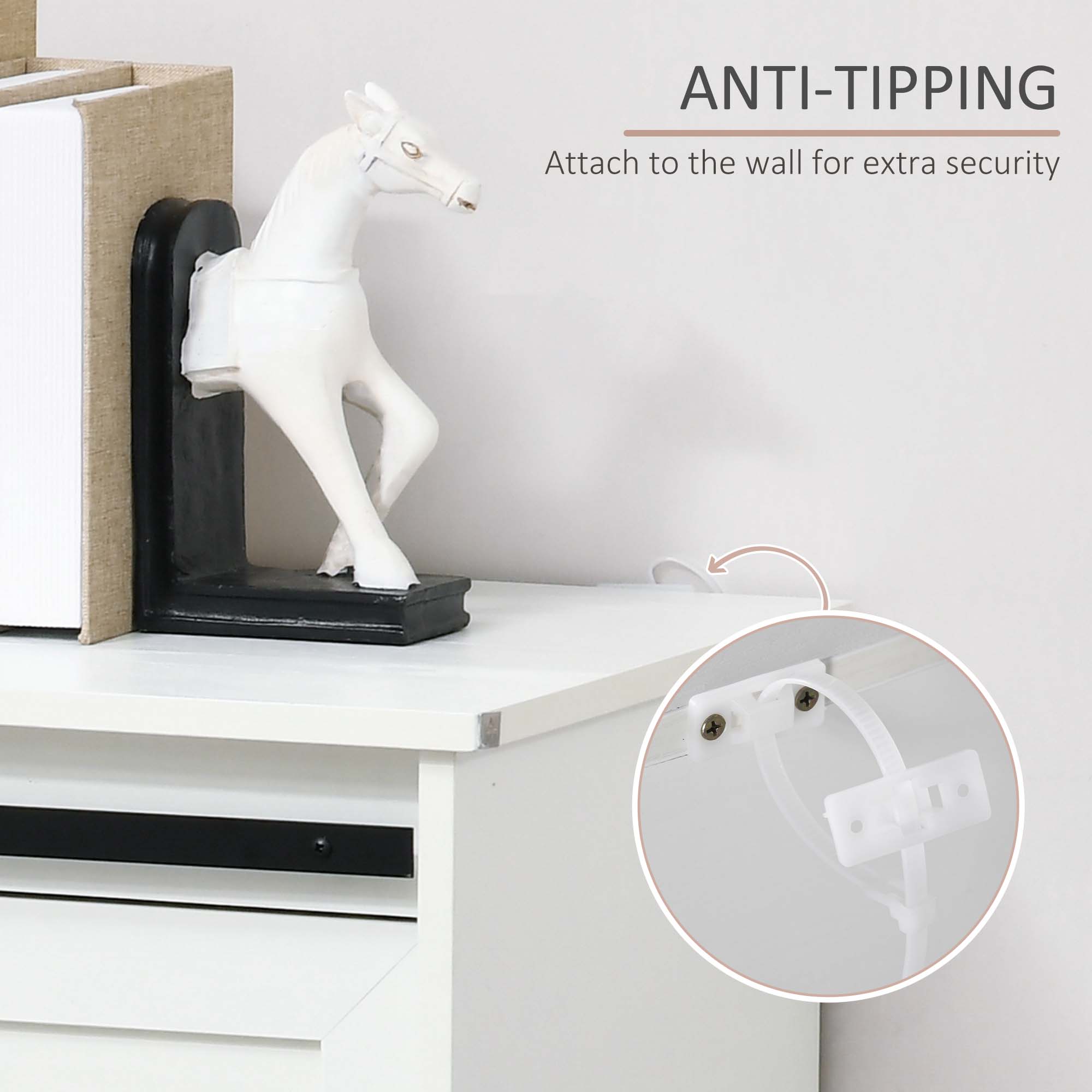 Farmhouse Kitchen Sideboard Buffet Cabinet w/ Sliding Barn Door & 3 Drawers, White