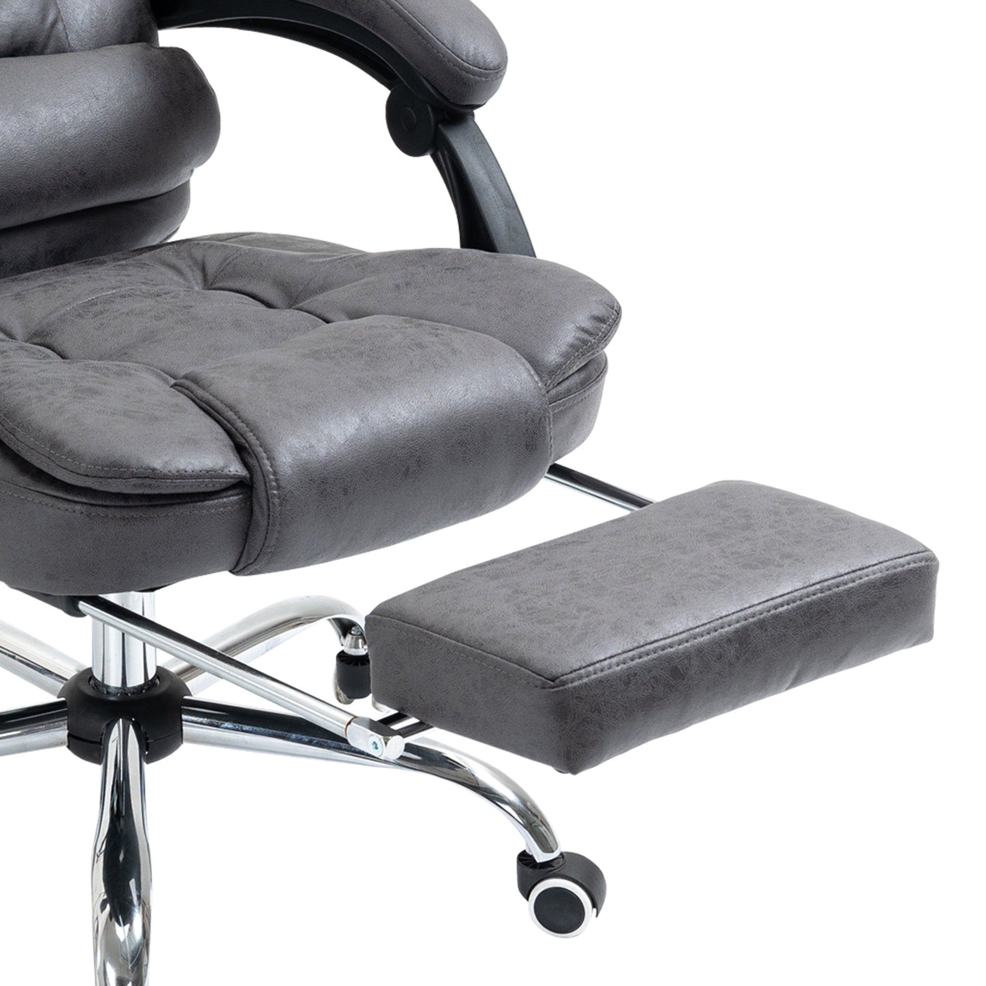 Vinsetto Heated 6 Points Vibration Massage Executive Office Chair Adjustable Swivel Ergonomic High Back Desk Chair Recliner with Footrest Dark Grey