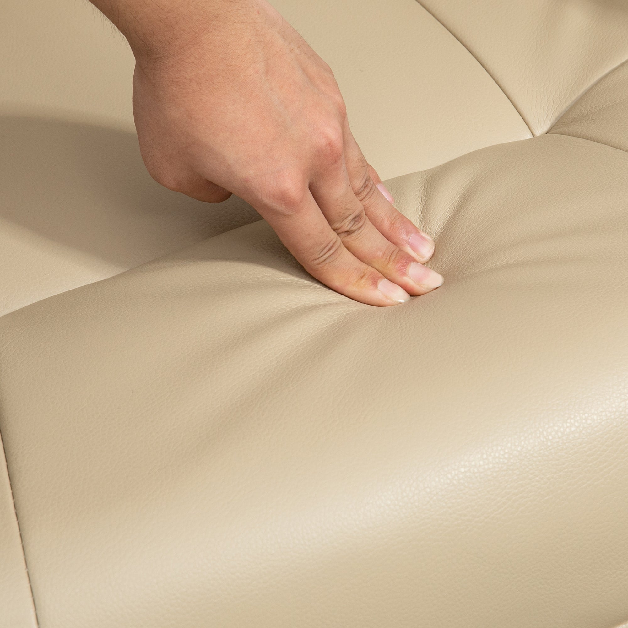 Faux Leather Recliner Chair, Swivel Recliner w/ Footrest, Armrest & Wood Base, Cream White - HOMCOM