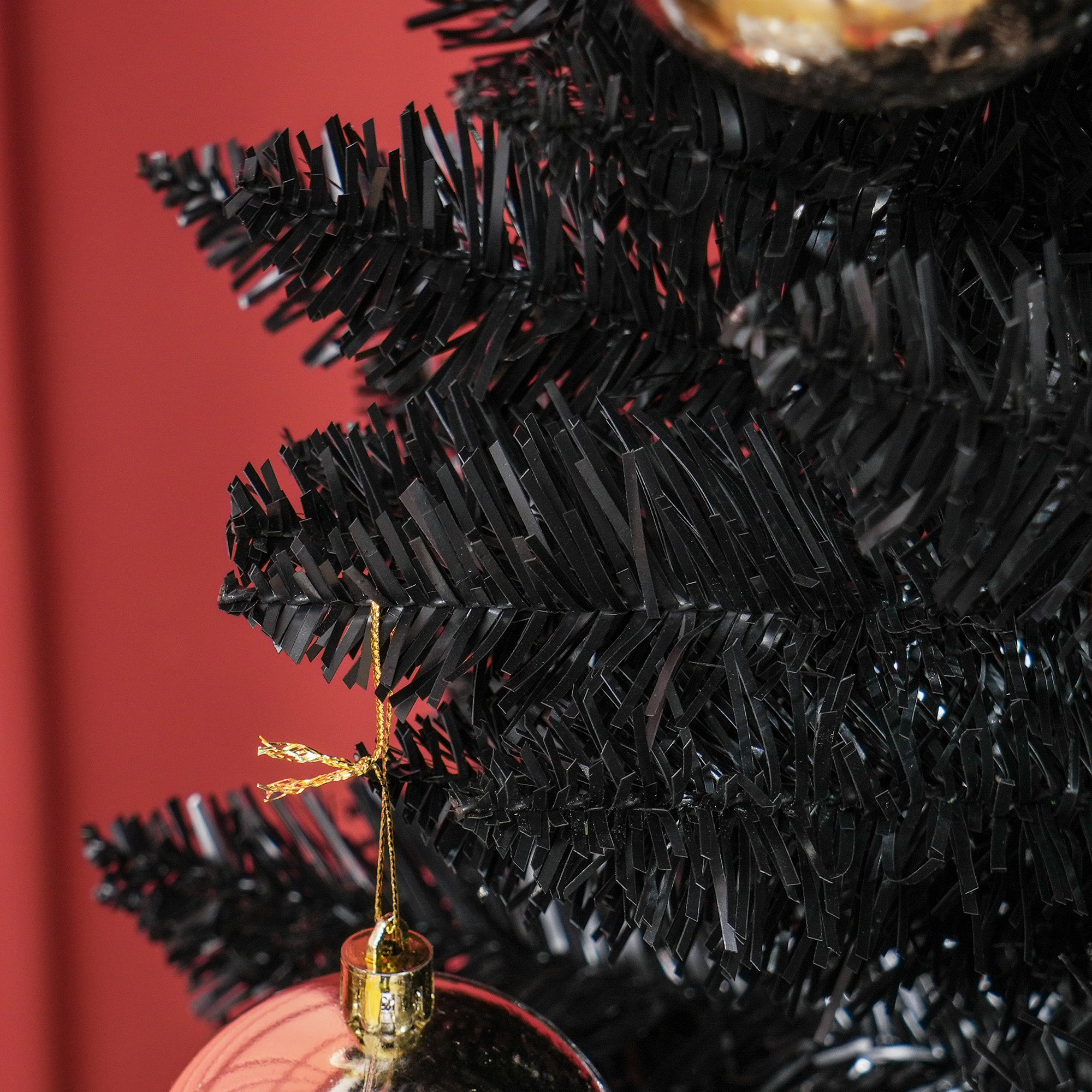 8ft Pencil Artificial Christmas Tree with Realistic Branches,618 Tips,Plastic Base, Black