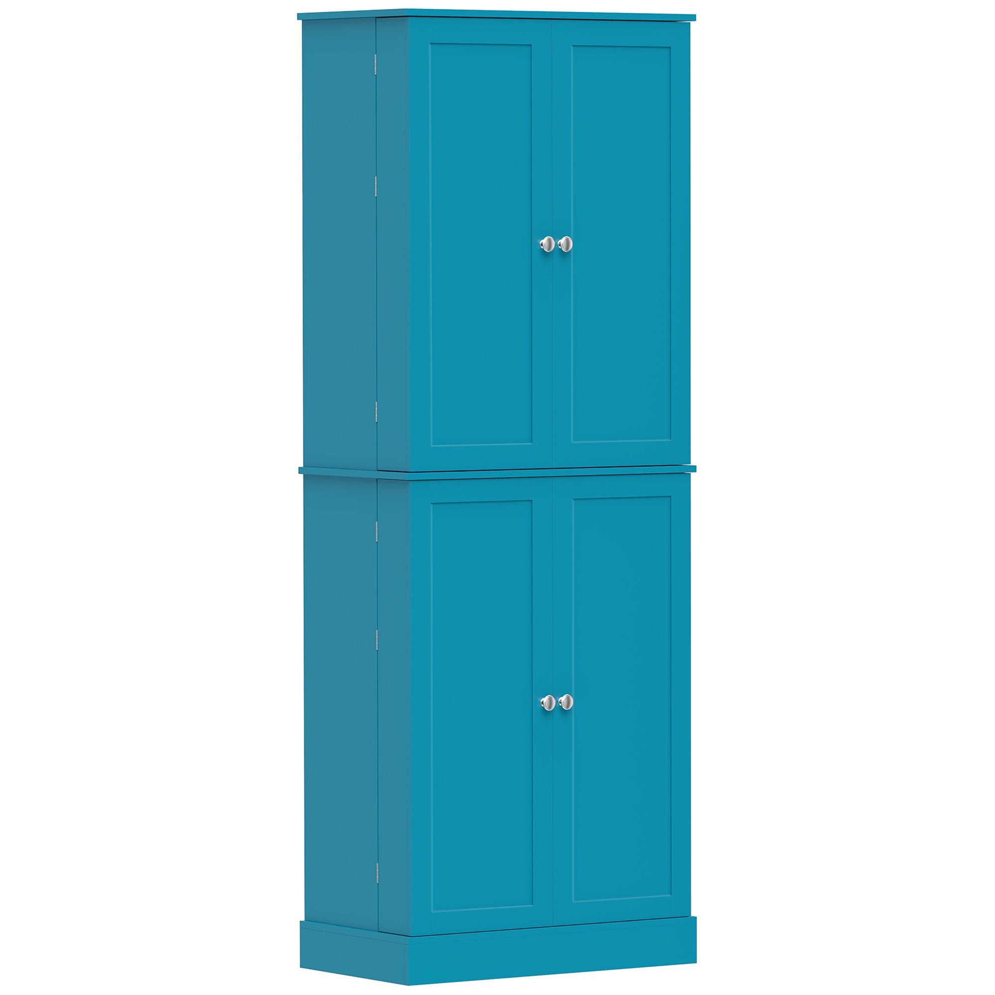 65" Kitchen Pantry Cabinet, Modern Storage Cabinet with Doors and Shelves, Freestanding Cupboard for Dining Room, Blue