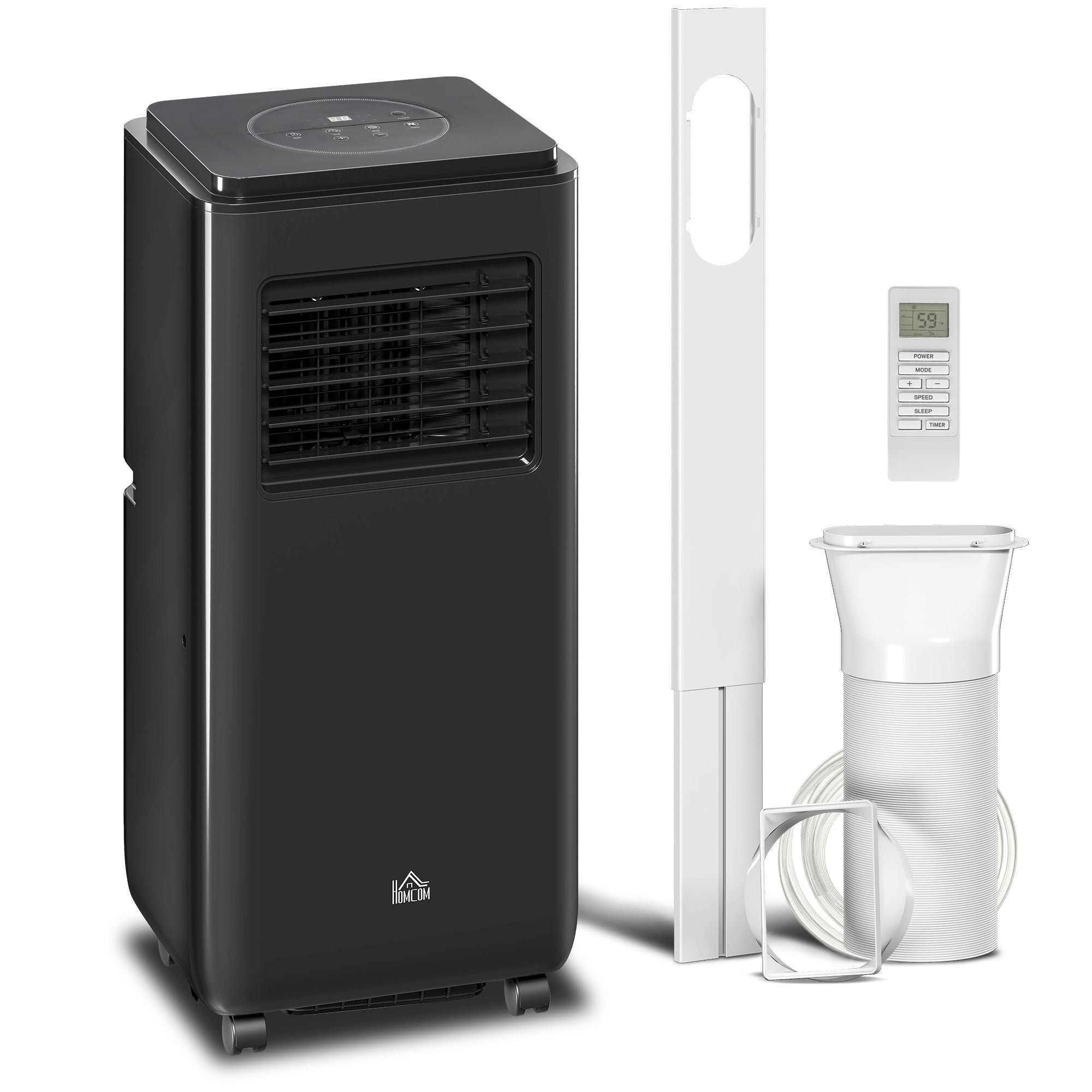 10000BTU Portable Air Conditioner for Rooms Up to 345 Sq.Ft., 3-in-1 AC Unit with Cooling Fan, Dehumidifier, Auto, Sleep & Remote, 24H Timer, Window Installation Kit, Black