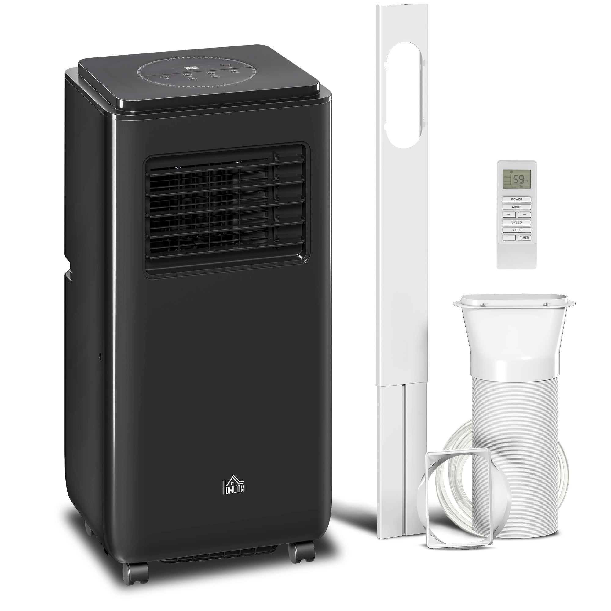 10000BTU Portable Air Conditioner for Rooms Up to 345 Sq.Ft., 3-in-1 AC Unit with Cooling Fan, Dehumidifier, Auto, Sleep & Remote, 24H Timer, Window Installation Kit, Black