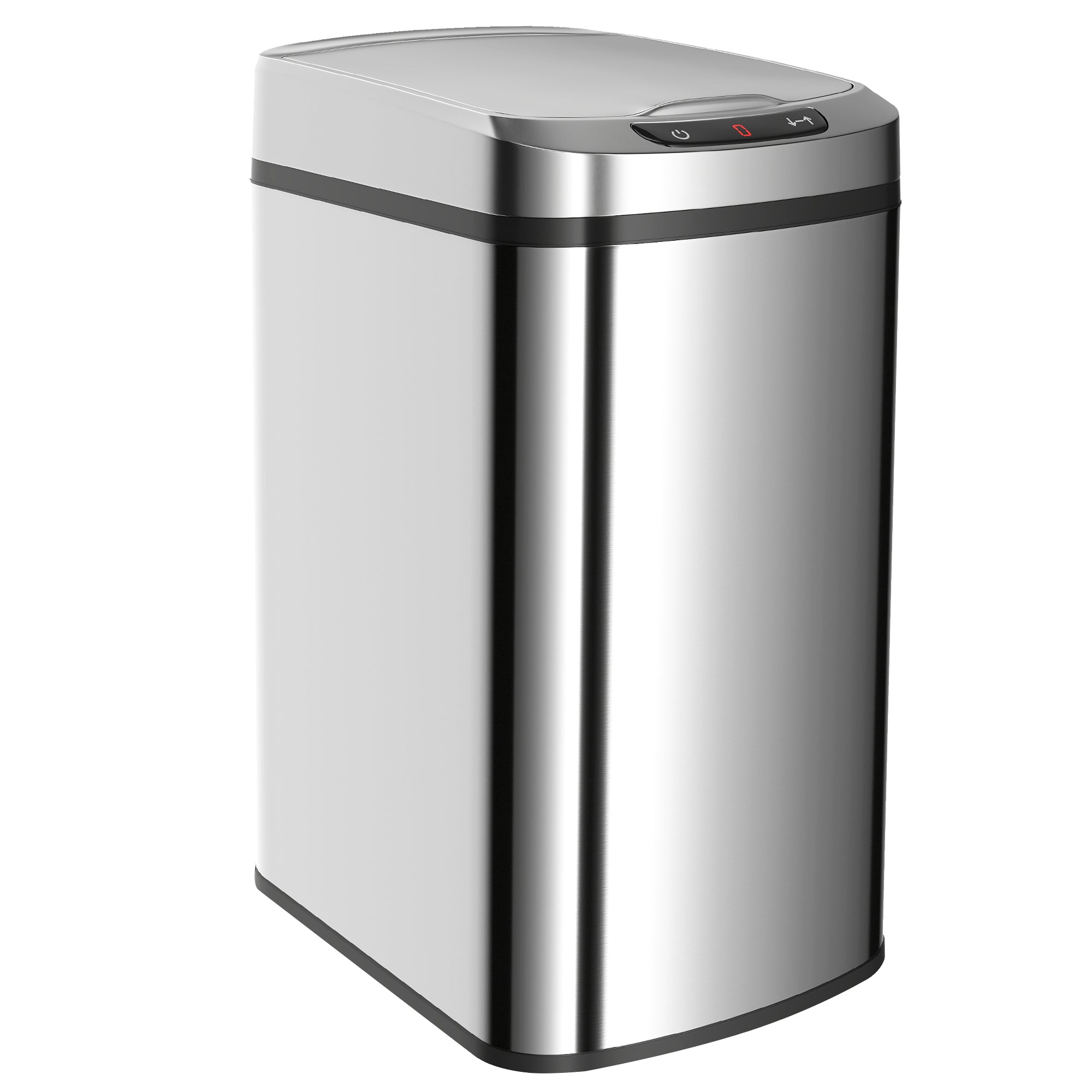 12L Sensor Bin, Automatic Touchless Motion Sensor Kitchen Bin, Compact Trash Can with Fingerprint Resistant Stainless Steel for Hygienic Gyms, Home Office Use, Silver Tone