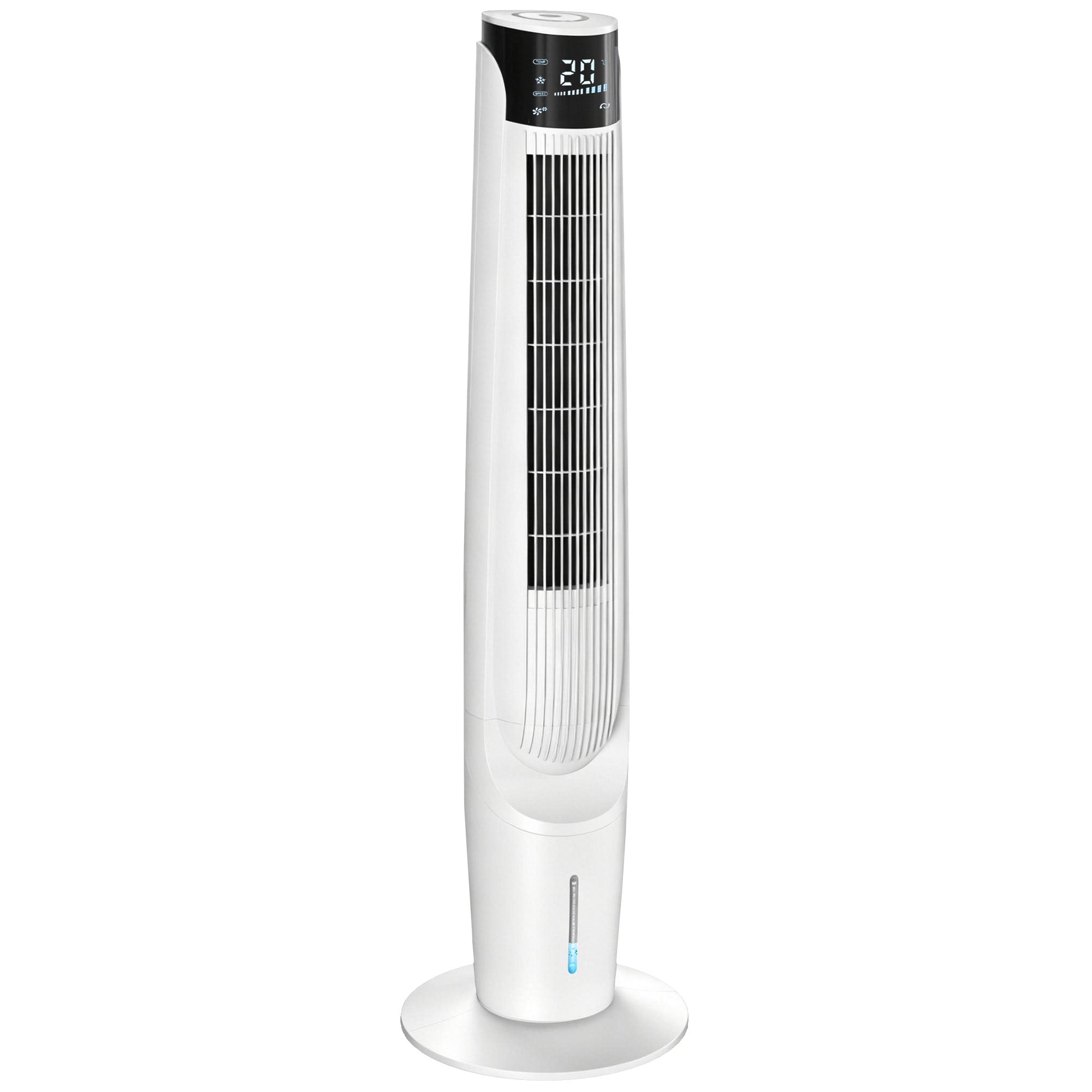 Air Cooler, Oscillating Ice Cooling Fan with 3 Speeds, 4 Modes, 12 Hour Timer, LED Display and Remote Control for Bedroom, Office, Living Room, White
