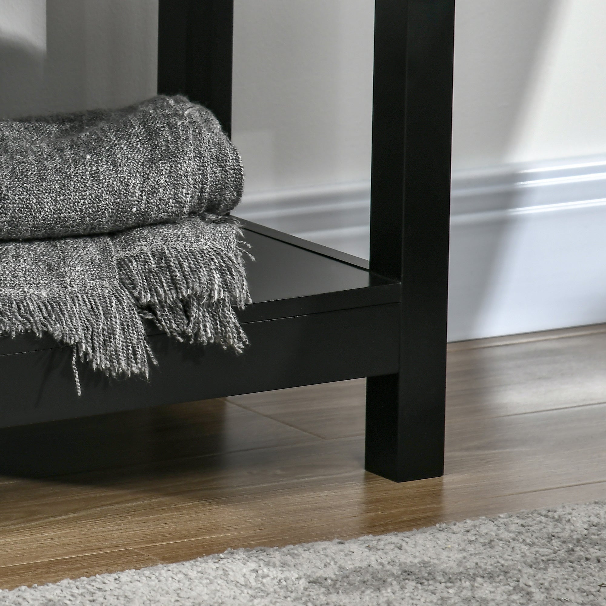 Coffee Bar Cabinet Sideboard Buffet with Storage Drawers and Glass Door, Black