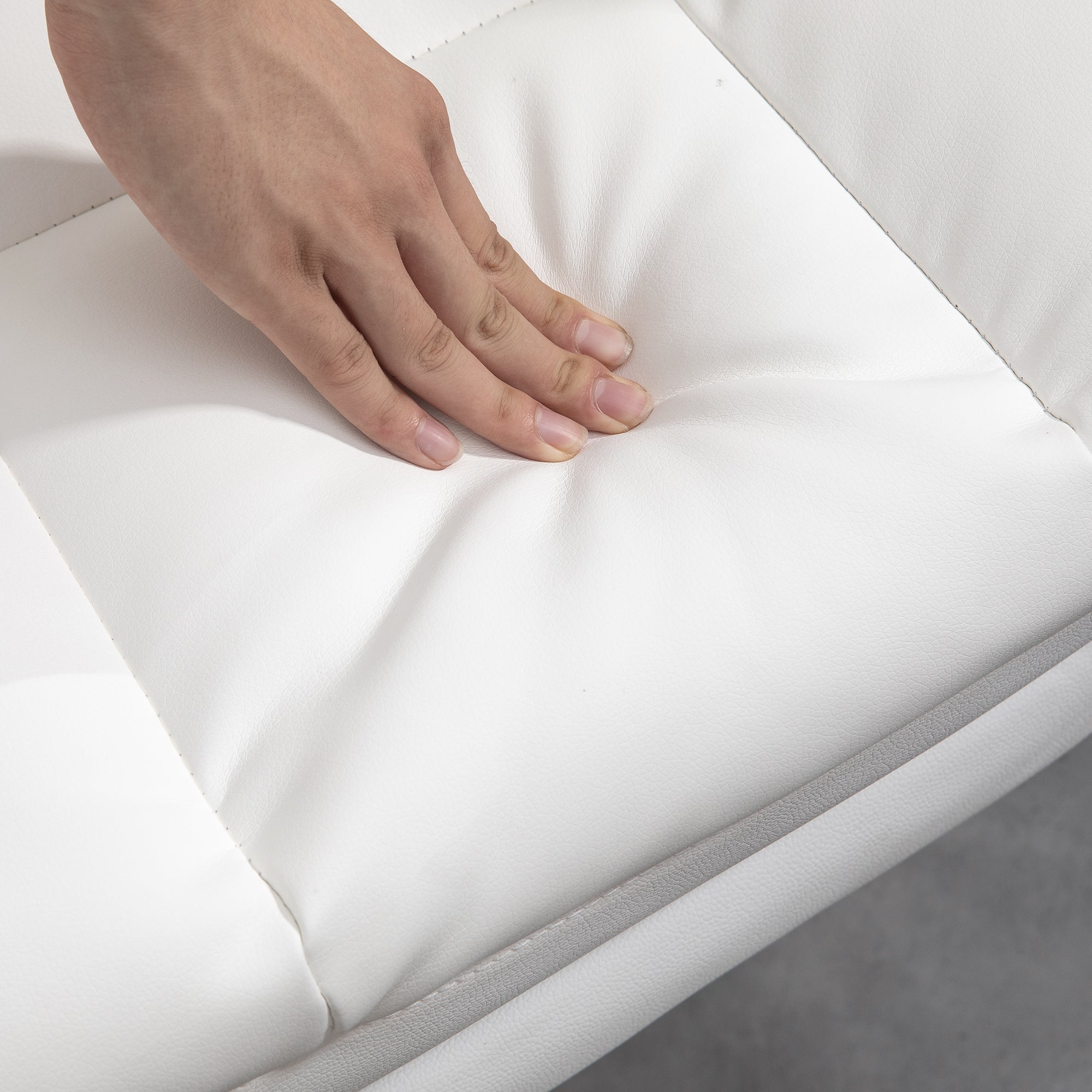 Executive Office Chair with Footrest and Lumbar Support, White