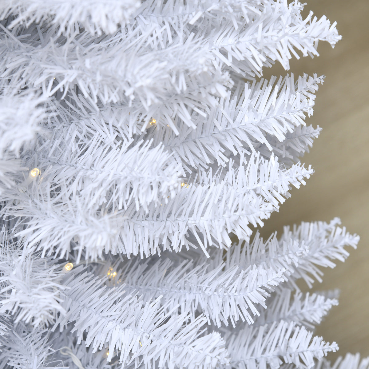 5 ft Pre-Lit Slim Pencil Artificial Christmas Tree with 294 Tips, 110 Warm White LED Lights, White