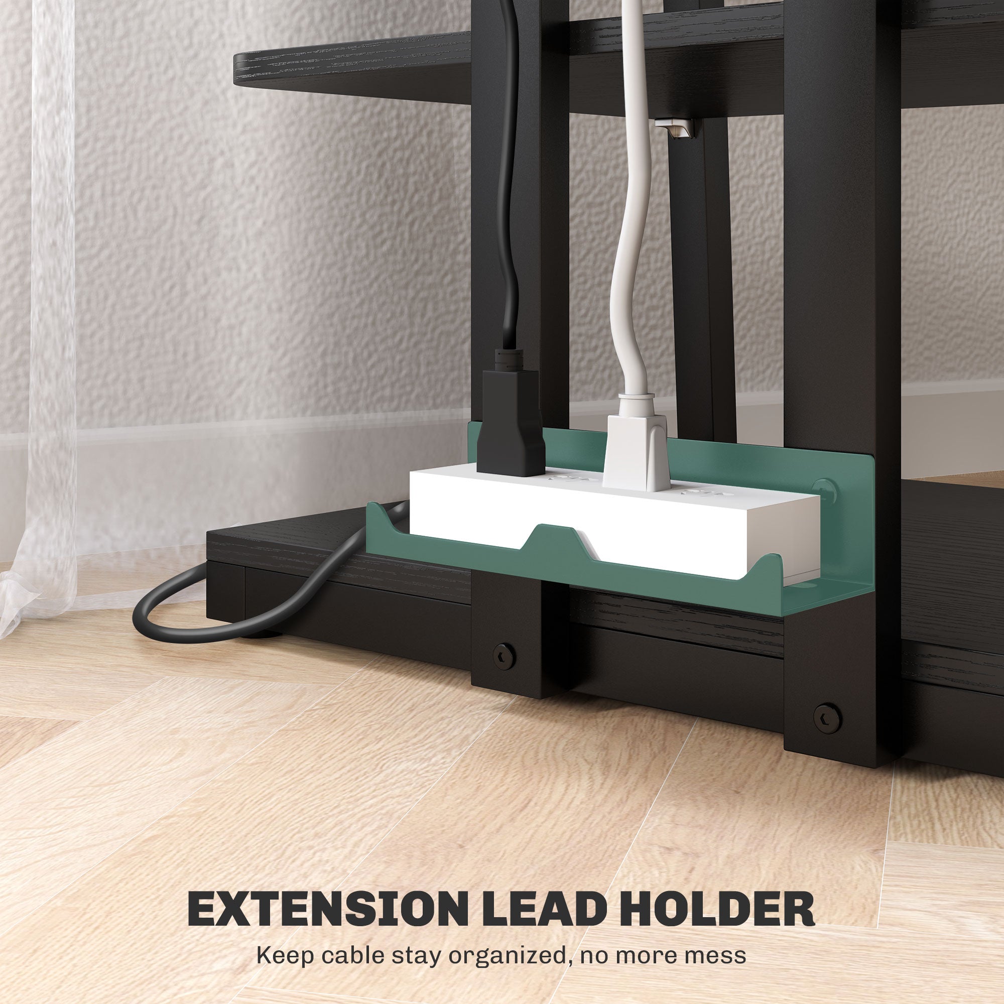 HOMCOM HiFi Stand, 4-Tier Media Storage Shelf with Adjustable Shelves, Power Strip Rack for Router, Record Player, Printer, Industrial TV Stand for up to 28 Inch TVs, Black