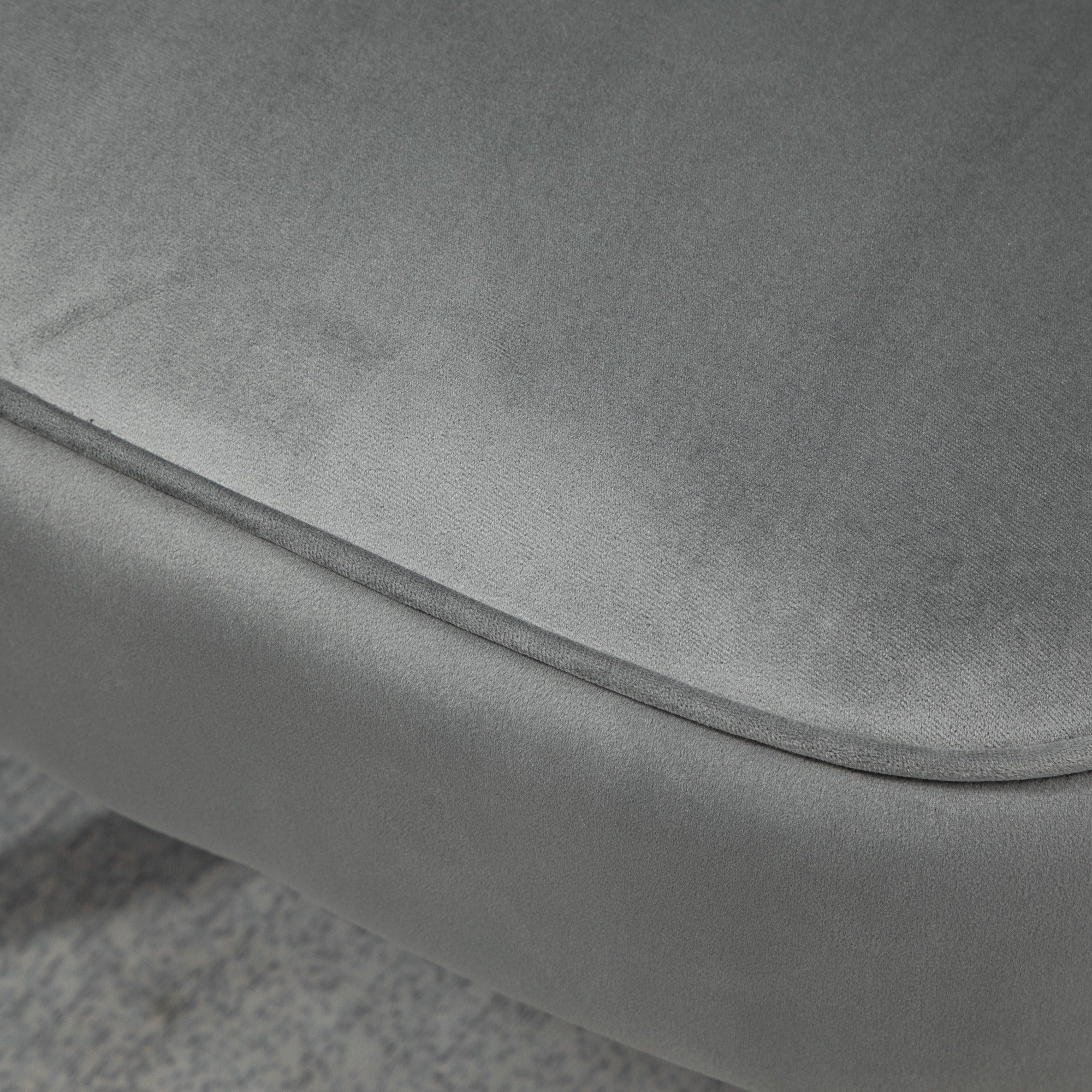 HOMCOM Velvet Accent Chair Occasional Tub Seat Padding Curved Back with Ottoman Wood Frame Legs Home Furniture Light Grey