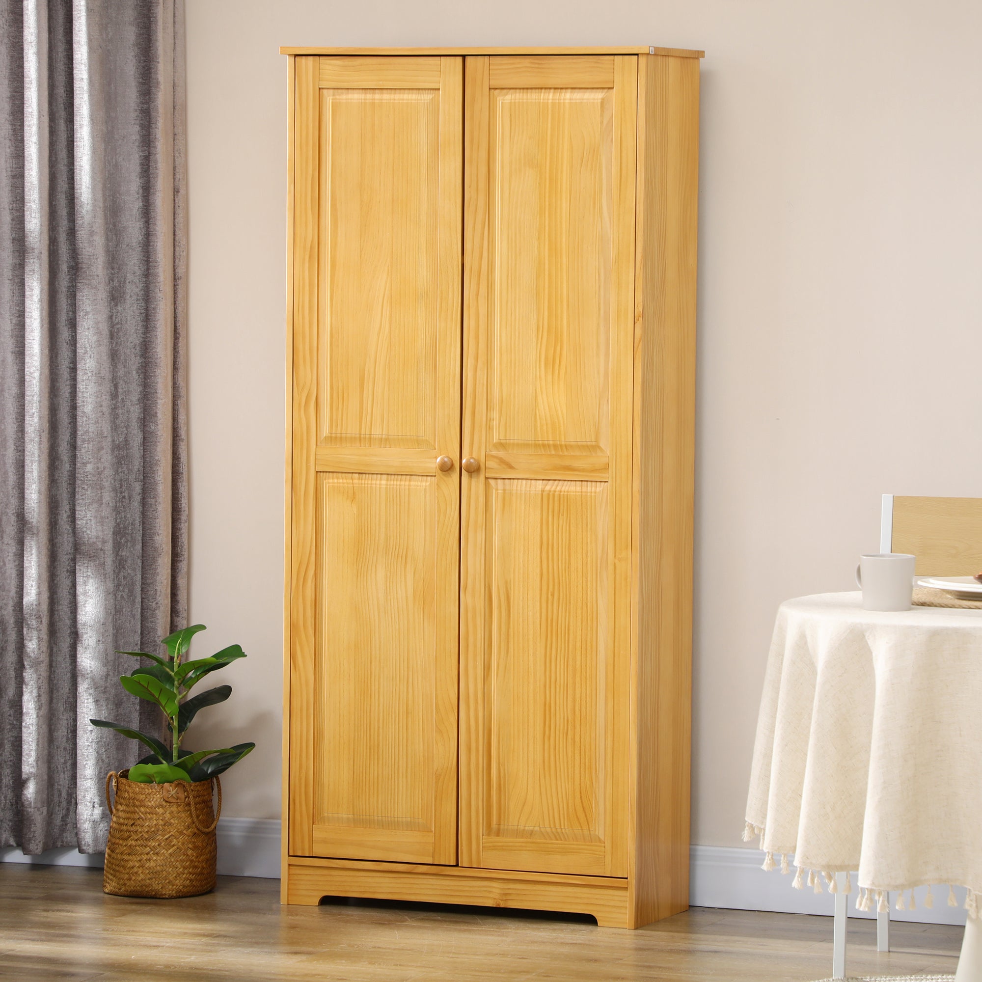 67" PiNewood Kitchen Pantry Storage Cabinet Freestanding Cabinets Brown - HOMCOM