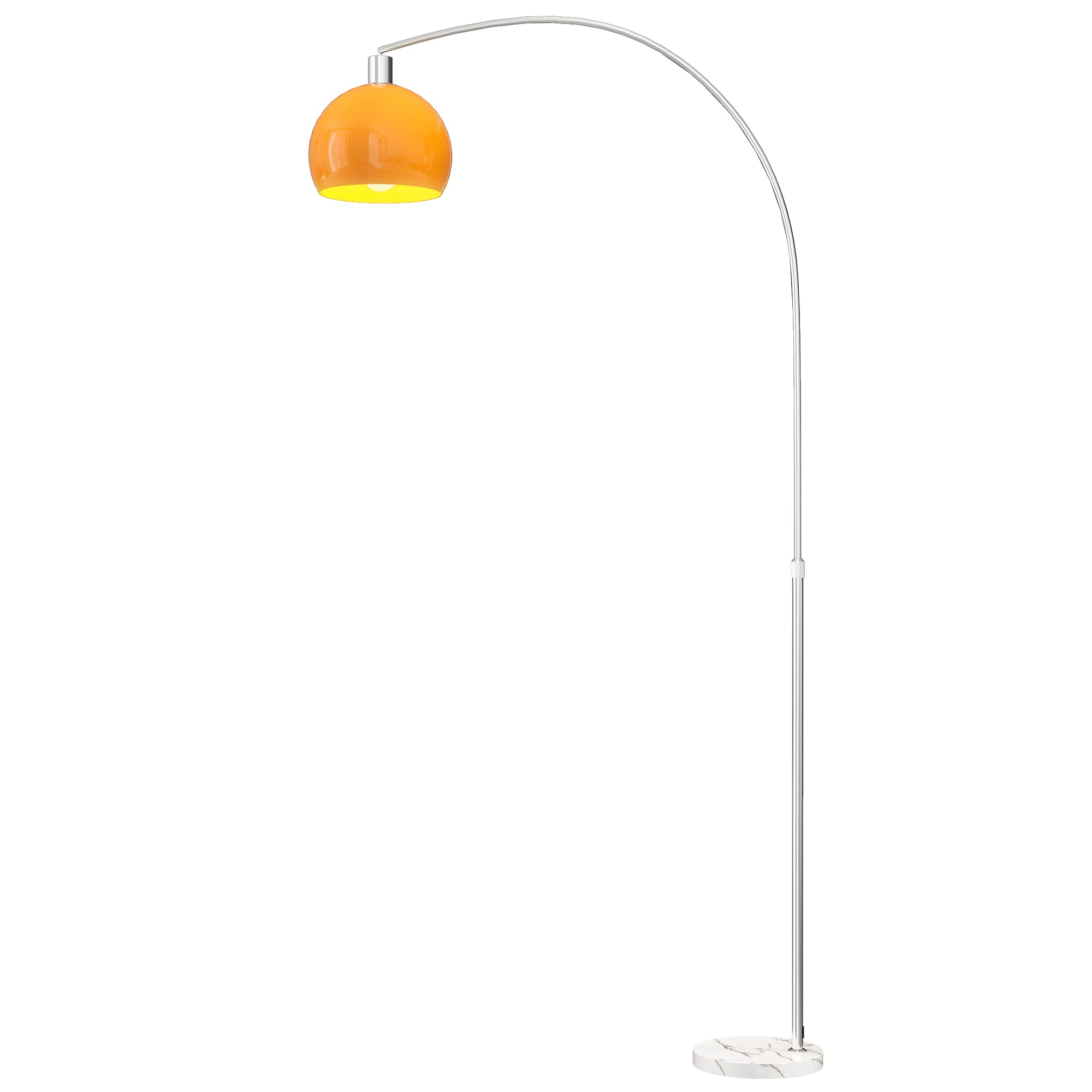 Floor Lamp for Living Room, Modern Standing Lamp with Shade & Foot Switch, Minimalist Tall Pole Lampshade for Bedroom, Office, Orange