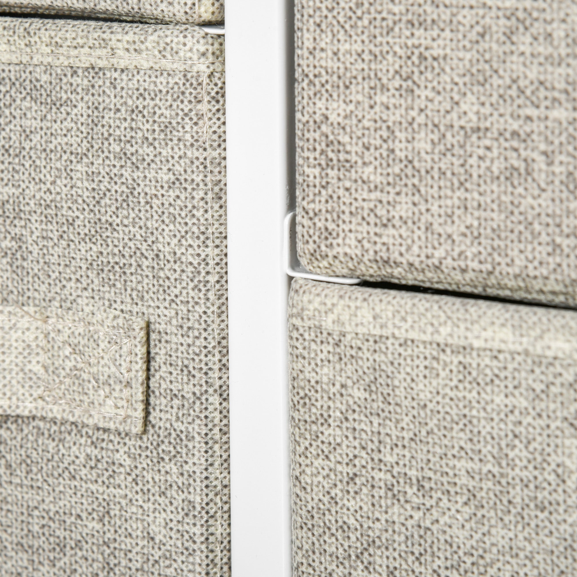 7-Drawer Dresser Storage Tower Cabinet Organizer Unit, Easy Pull Fabric Bins with Metal Frame for Bedroom, Closets, Light Gray