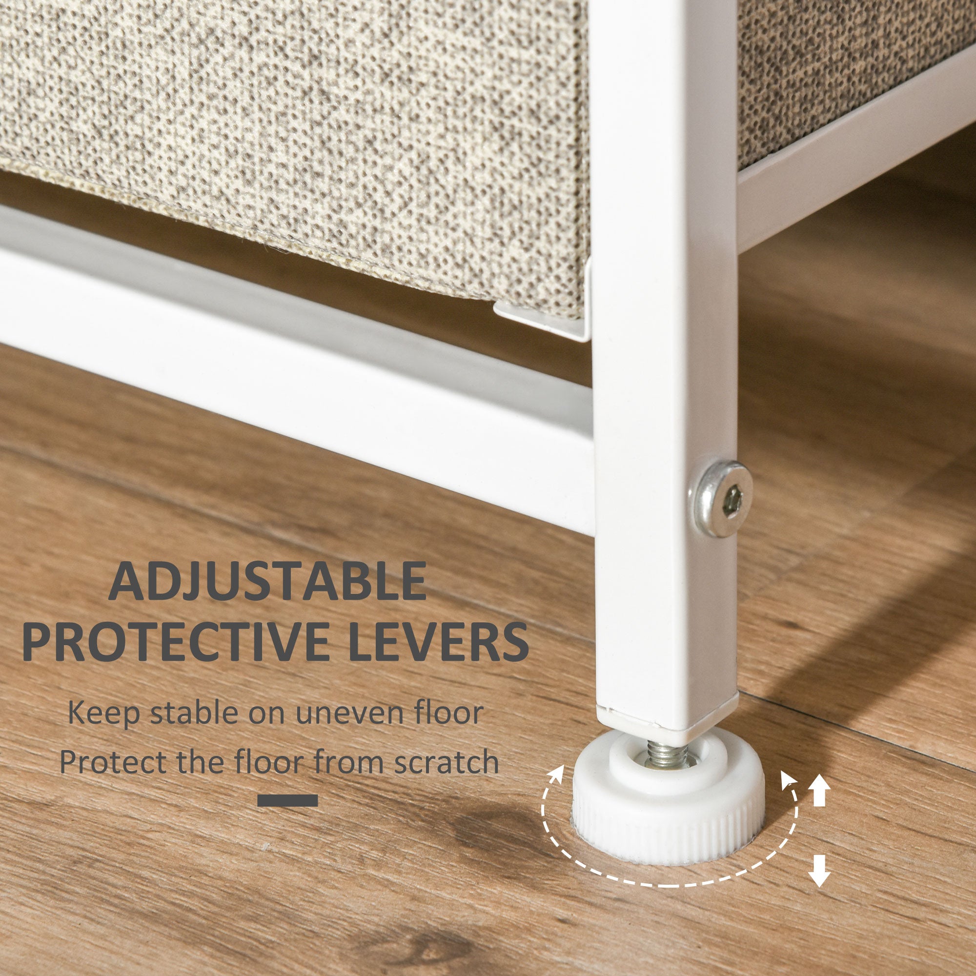 Dresser for Bedroom with 7 Drawers, Chest of Drawers with Metal Frame, Fabric Dresser for Living Room, Entryway, Hallway, Light Grey