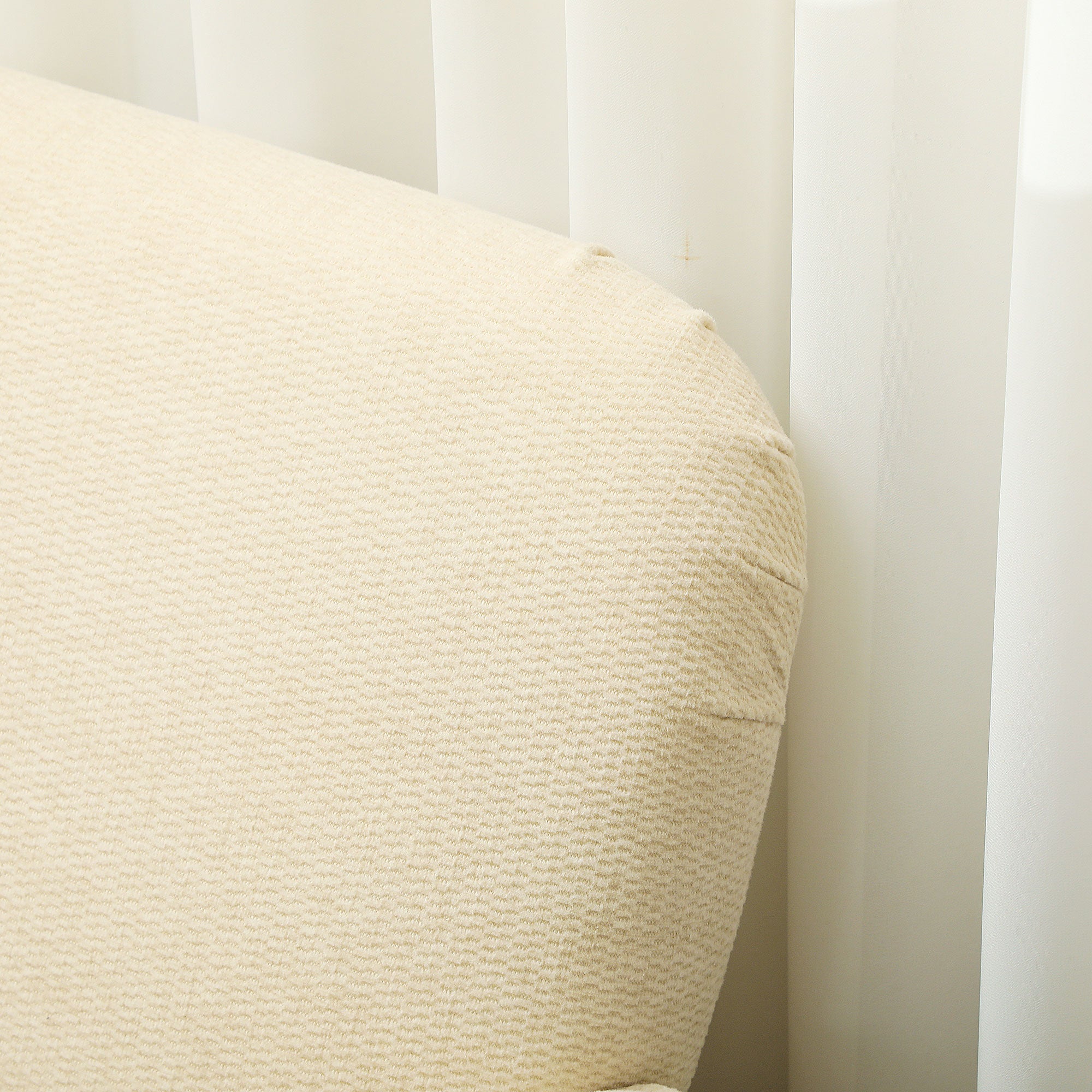 HOMCOM 2 Seater Sofa, Small Sofa Couch with 21cm Thick Padding and Wood Legs, Modern Velvet Feel Fabric Loveseat for Living Room, Bedroom, Home Office, Cream White