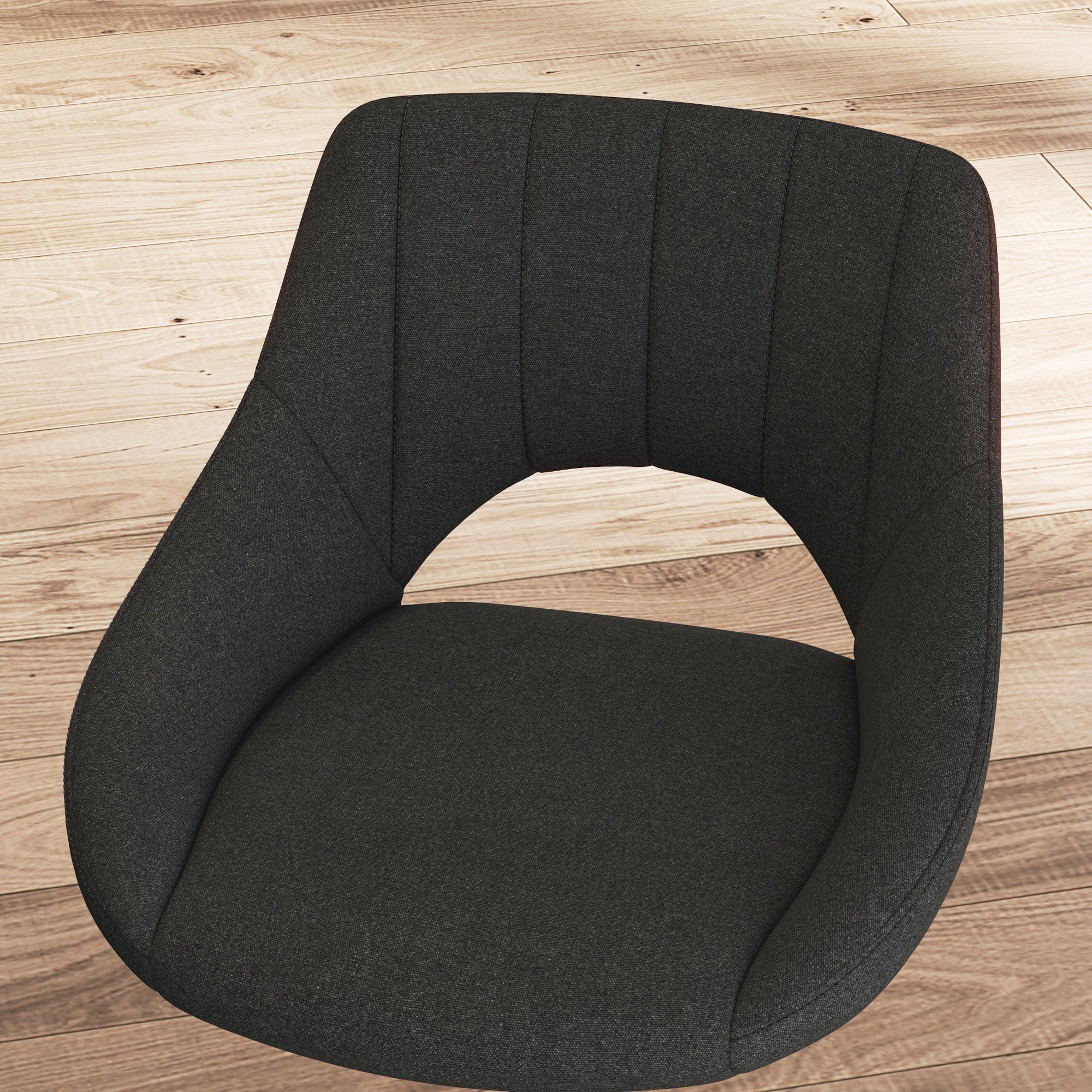 HOMCOM Bar Stools Set of 2, Swivel Counter Height Barstools with Adjustable Height, Linen Upholstered Bar Chairs with Round Metal Base and Footrest, Black