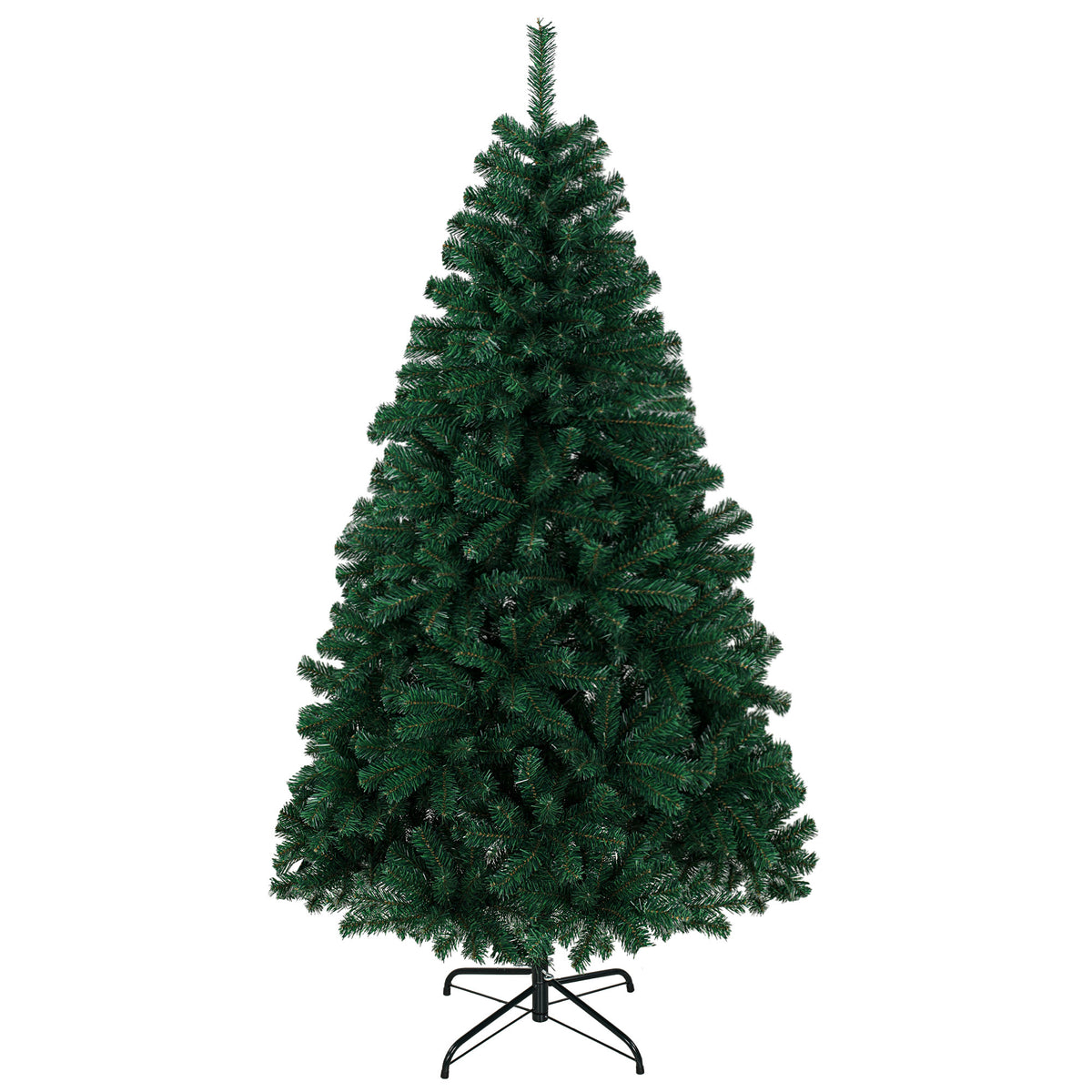 6ft/180cm Artificial Christmas Tree, Fir Hinged Xmas Tree with 700 Branch Tips, Foldable Steel Stand, Easy Assembly for Home Office Holiday Decoration, Green