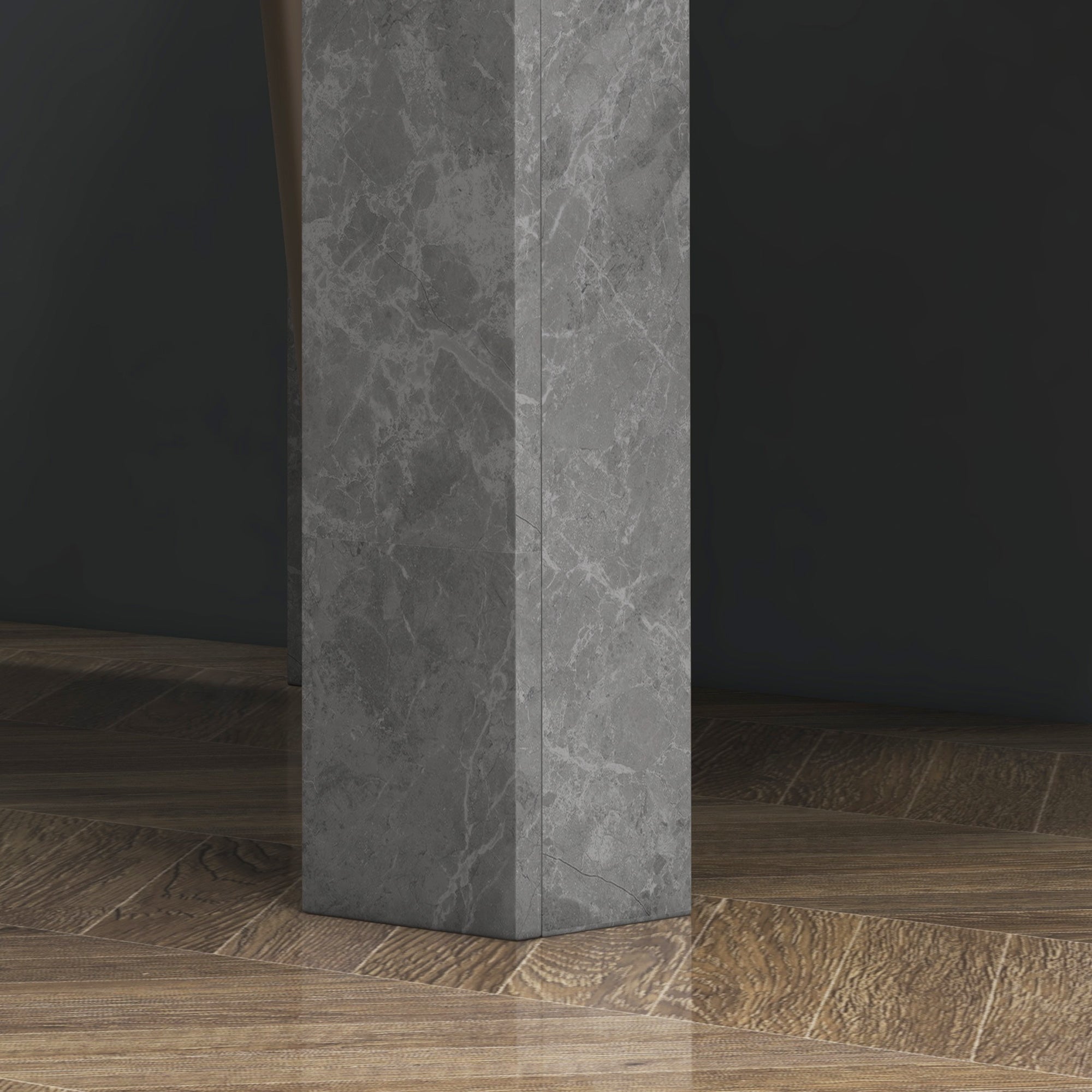 HOMCOM Square Dining Table for 2, Modern Kitchen Table with Faux Concrete Effect, Non-slip Foot Pads for Living Room, Dining Room, Cement Grey