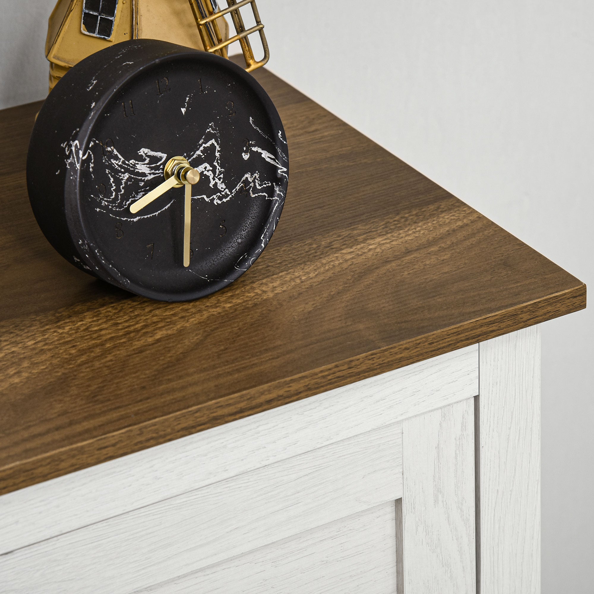 Farmhouse Sideboard Storage Cabinet with Doors and Drawer, 23.5"x11.75"x34.5", White