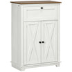 Farmhouse Sideboard Storage Cabinet with Doors and Drawer, 23.5"x11.75"x34.5", White