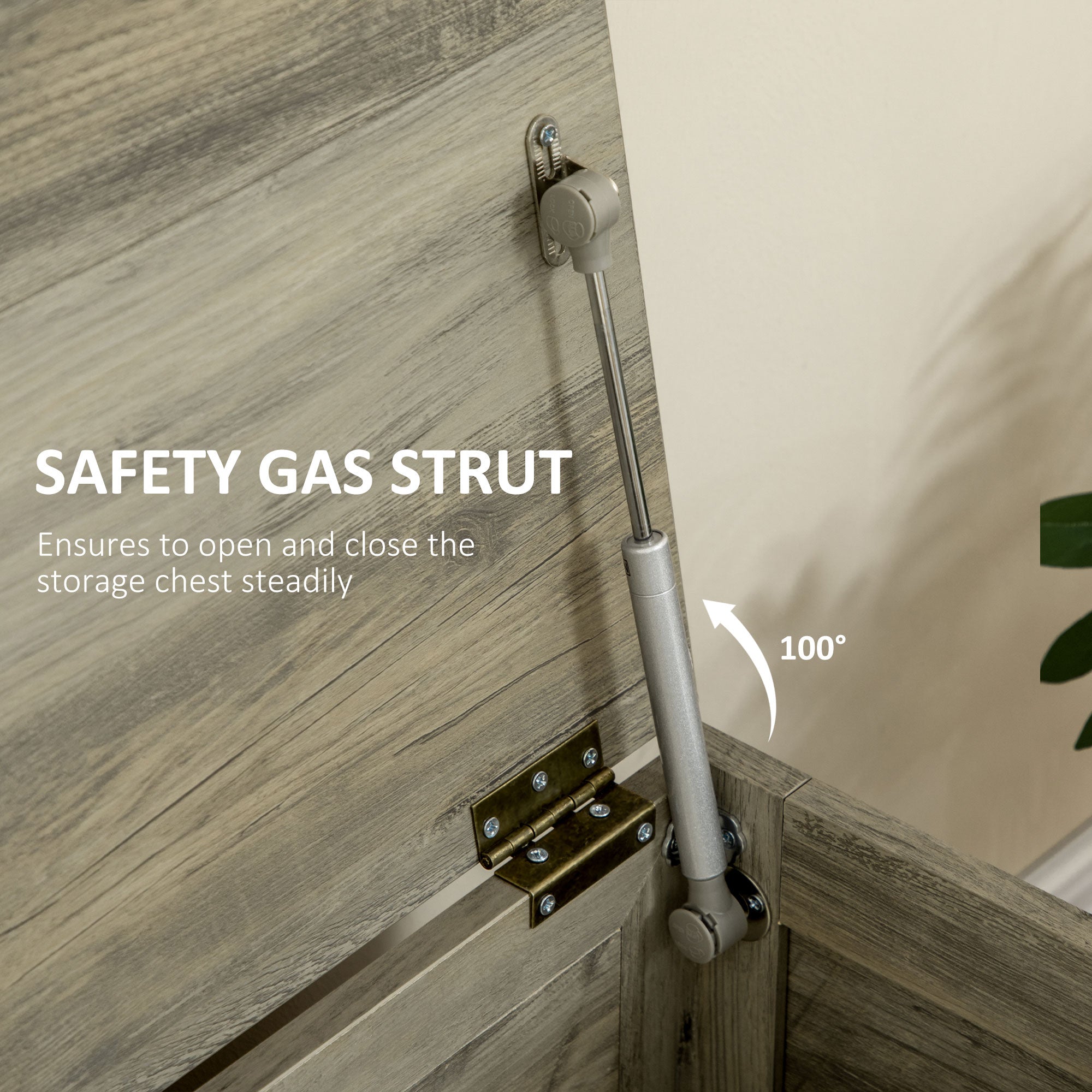 30" Farmhouse Storage Chest, Lift Top Box Organizer w/ Safety Hinge to Open Up 100°, White