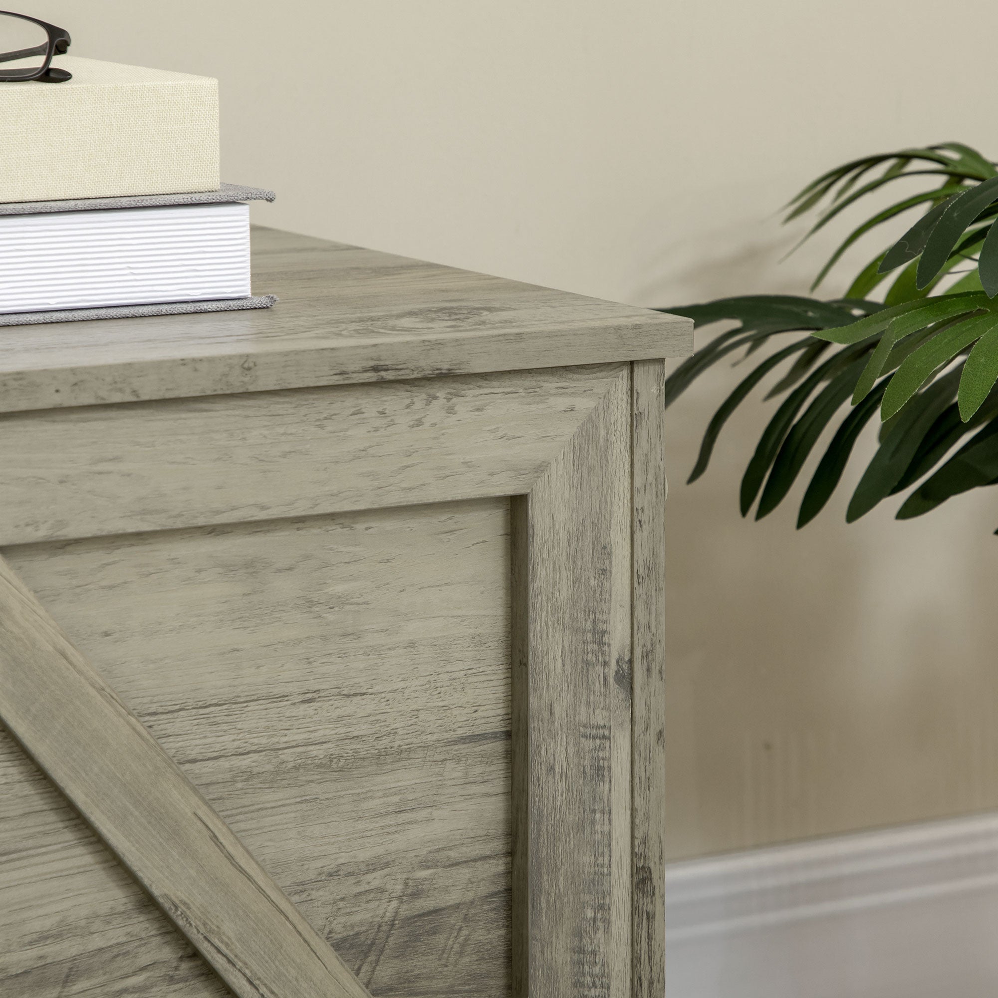 30" Farmhouse Storage Chest, Lift Top Box Organizer w/ Safety Hinge to Open Up 100°, White