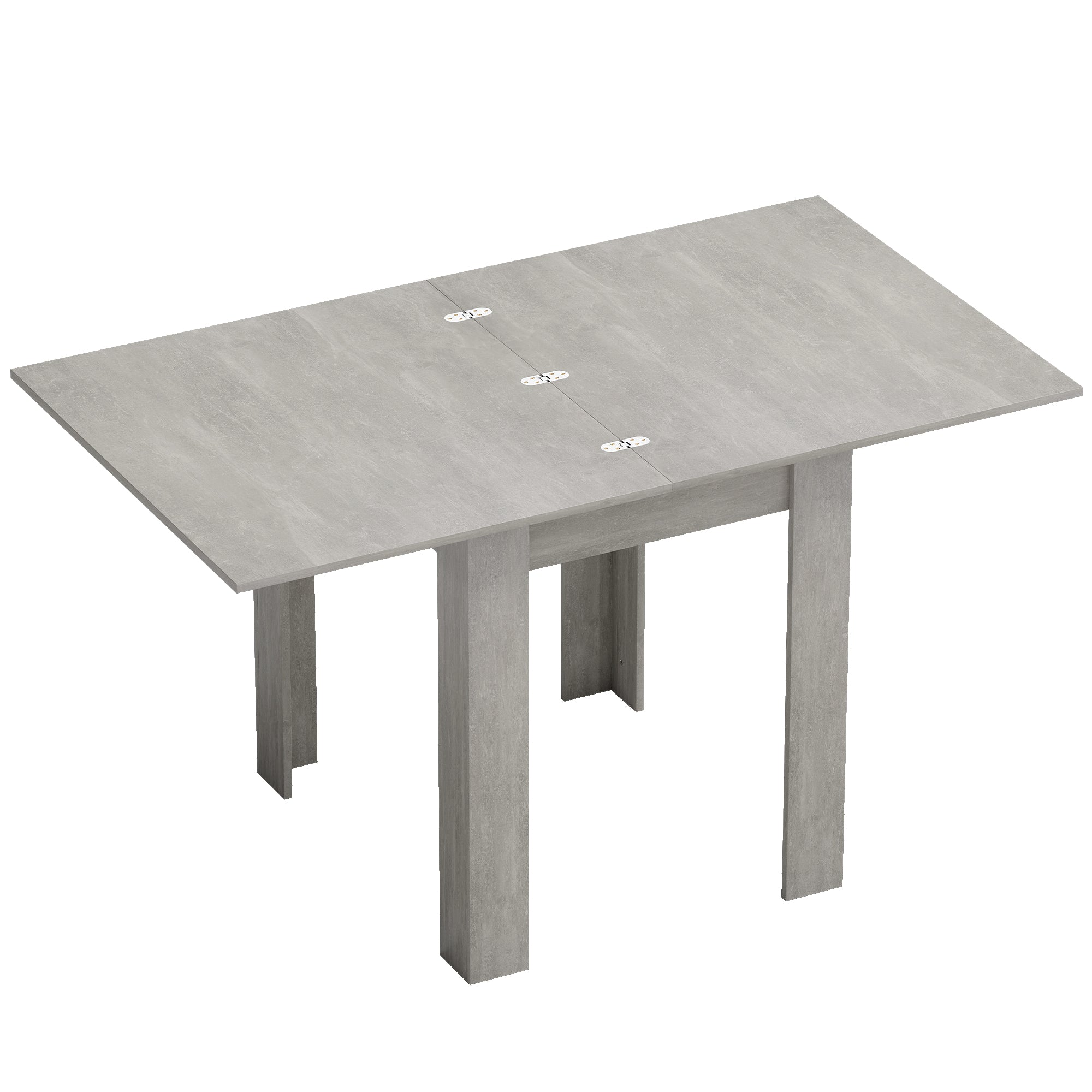 Folding Dining Table for 4-6, Rectangular Extendable Drop Leaf Table for Small Spaces, Dining Room, Kitchen, 140 x 80 x 77.5 cm, Grey