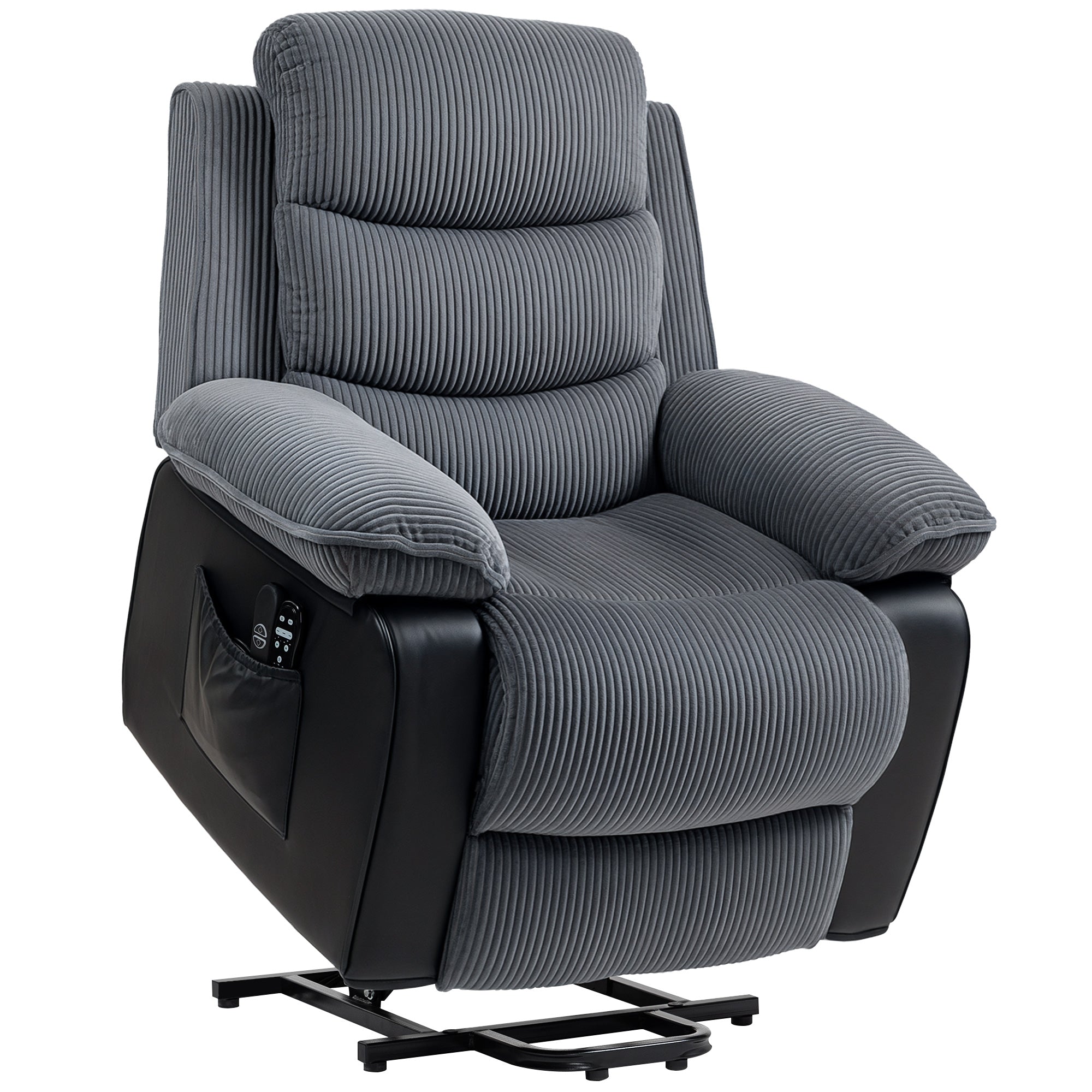 HOMCOM Power Lift Recliner Chair for Elderly with Massage and Heat, Electric Lift Chair, Patchwork Design Massage Chair Recliner with Remote Controllers, USB port and Side Pockets, Gray