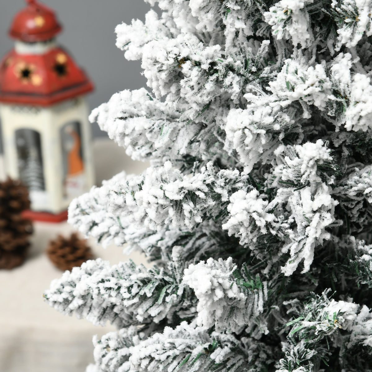 5' Tall Pre-Lit Slim Noble Fir Artificial Pencil Christmas Tree with 110 Warm White LED Lights and 294 Tips, for Christmas Decoration, Green