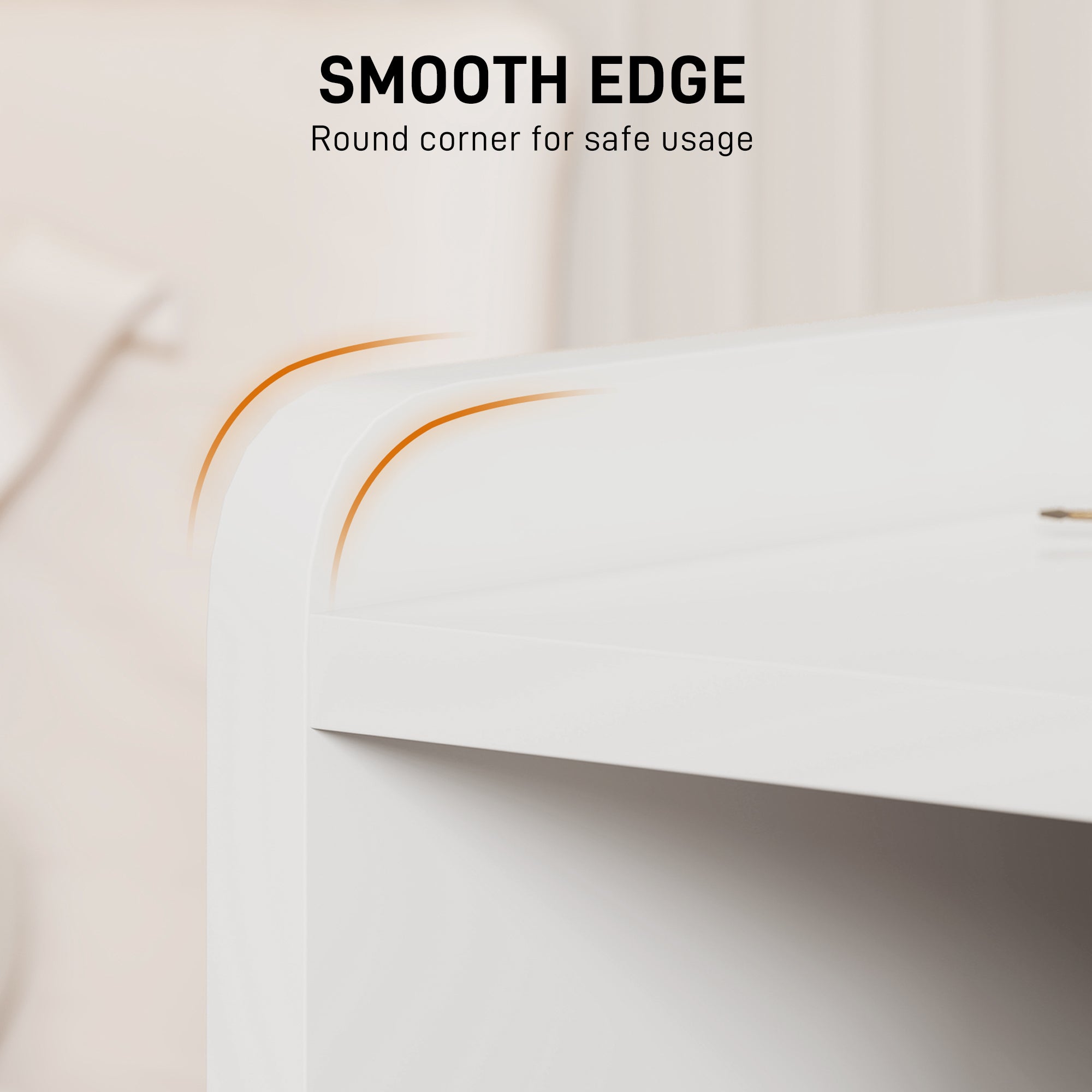 Bedside Table, Small Bedside Cabinet with 2 Drawers and Storage Shelves, Modern Nightstand for Bedroom, High Gloss White