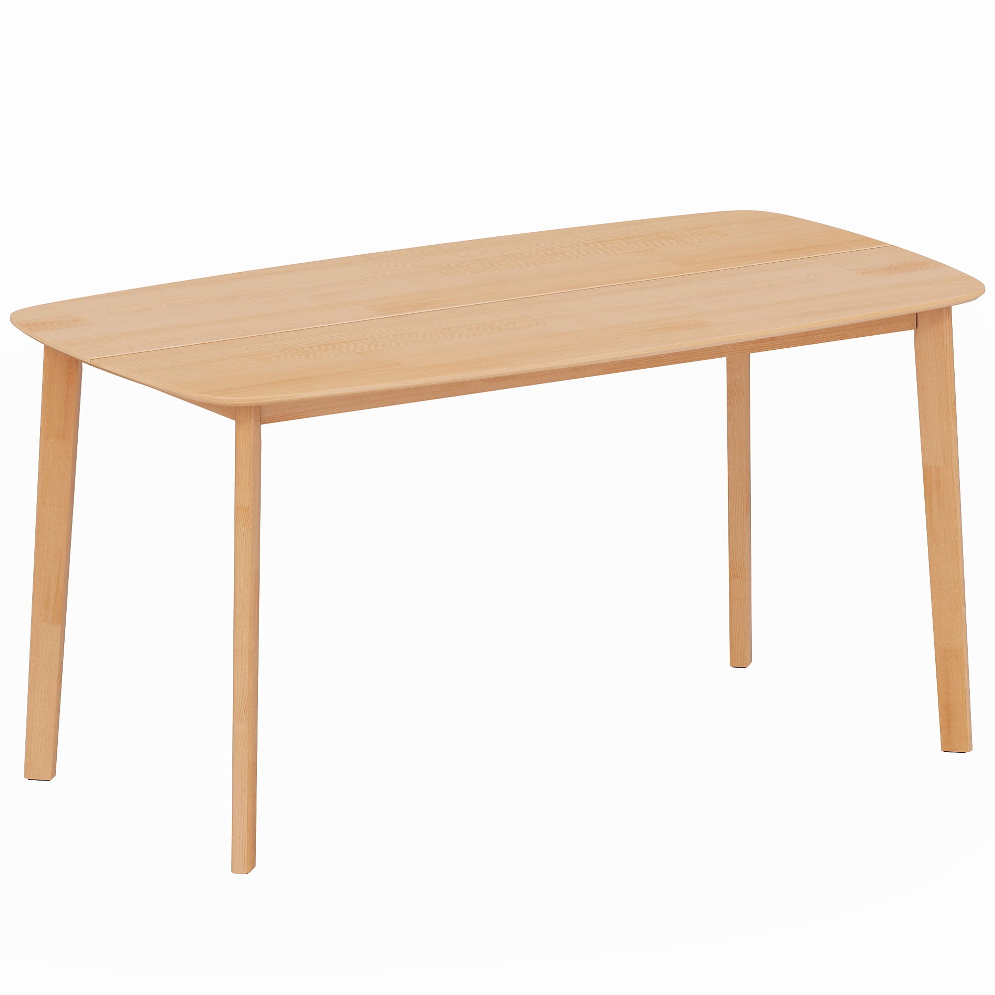 Solid Wood Dining Table for 6 People, 47" Long Rustic Rectangular Kitchen Table with Large Tabletop for Dining Room, Natural