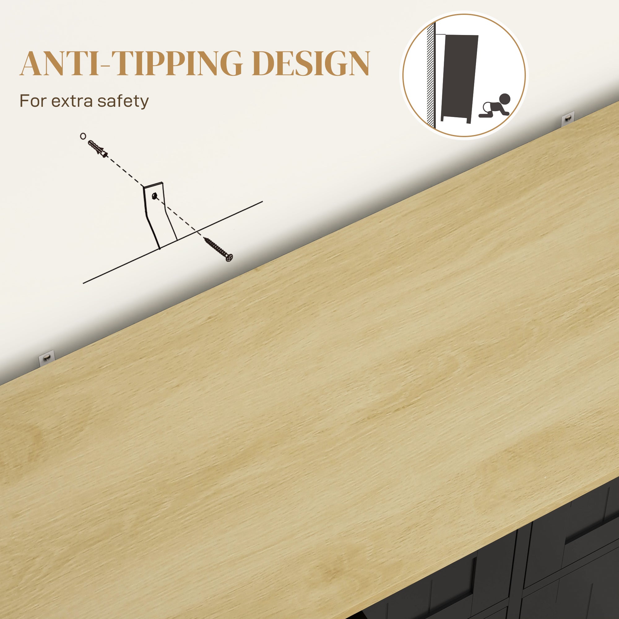 HOMCOM Tilt Out Trash Cabinet, Freestanding Kitchen Island with 2 Drawers, Hidden Garbage Bin Cabinet for Laundry, Hallway, Black