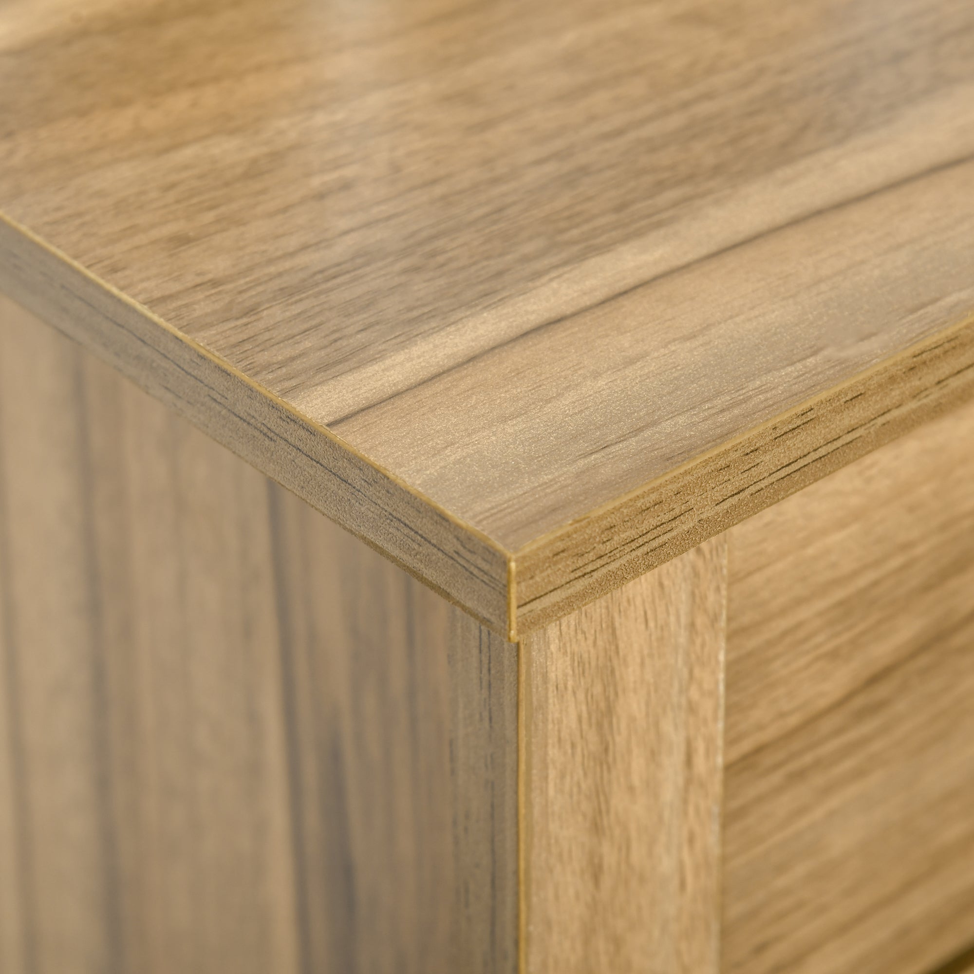 Farmhouse Sideboard Cabinet with Barn Doors, Drawer & Adjustable Shelf, Natural Wood Effect - HOMCOM