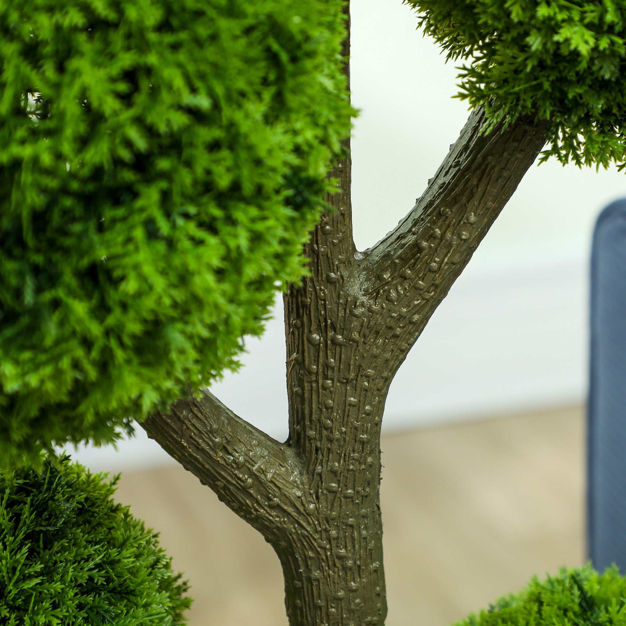 Decorative Artificial Plant, Topiary Five-ball Cypress Tree in Pot, Fake Plant for Home Indoor outdoor Decor, 43.3 Inch, Green