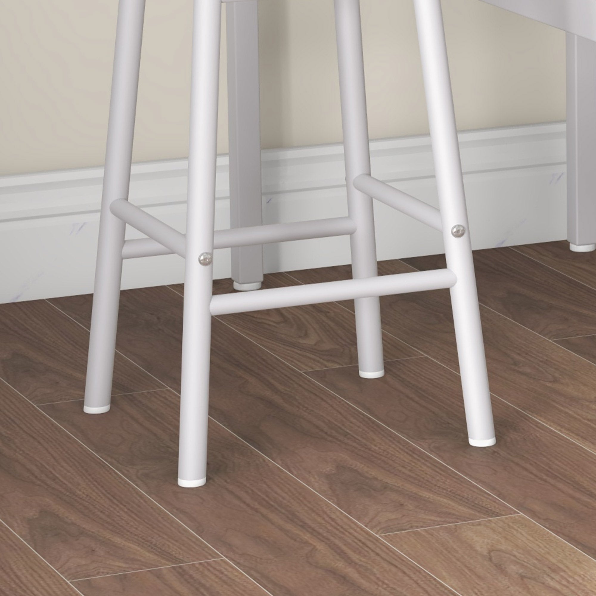 3 Piece Bar Table Set with 2 Stools, Industrial Bar Table and Stool Set, Dining Table and Chair Set for Small Space, Oak