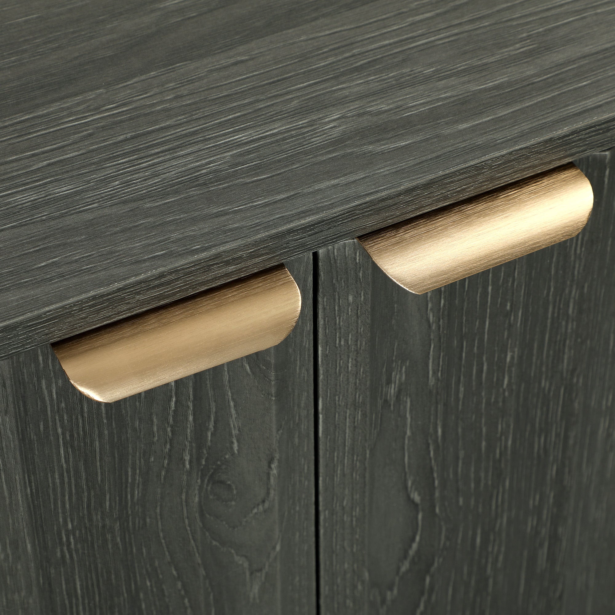 HOMCOM Fluted Buffet Cabinet with Storage, 55" Modern Sideboard Storage Cabinet with 4 Doors, 2 Adjustable Shelves and 5 Wood Legs, Coffee Bar Cabinet, Distressed Gray