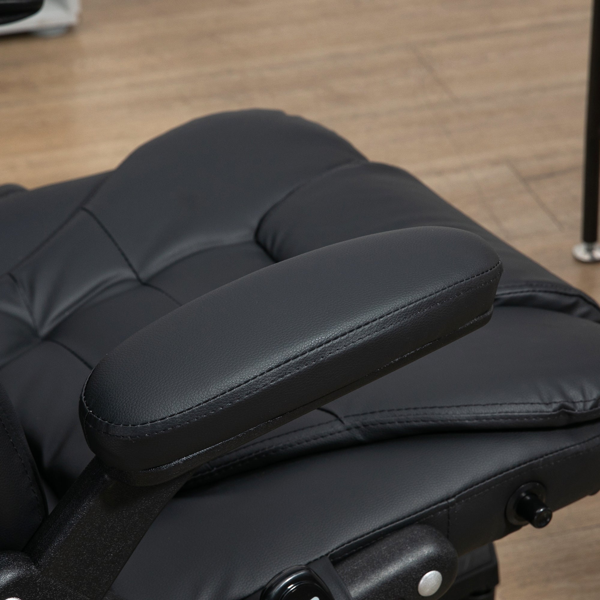 Heated Massage Office Chair with 6 Vibration Points, Armrest and Remote, Black