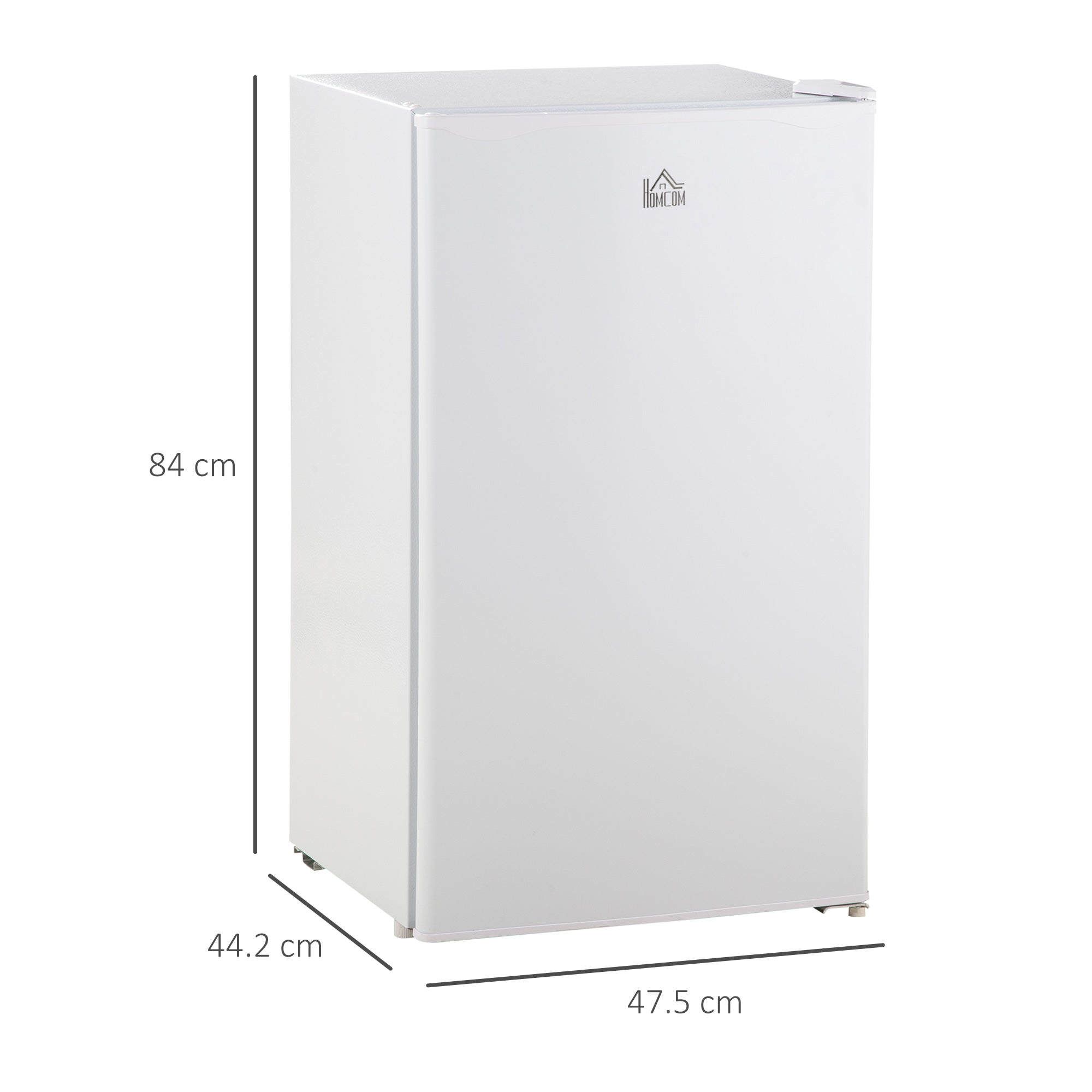 HOMCOM 91 Litre Freestanding Under Counter Fridge Freezer with Chiller Box, Reversible Door, Adjustable Thermostat, 47.5cm Wide, White