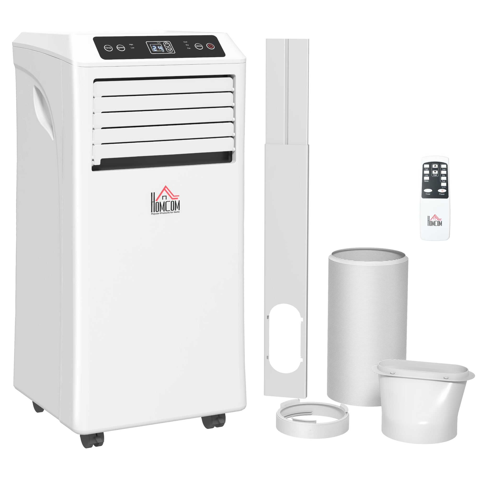 Portable Air Conditioner, 8,000 BTU Quiet AC Unit with Cooling, Dehumidifier & Fan Modes, 24H Timer, Remote Control, Rooms up to 344 Sq. ft for Home, Office, White