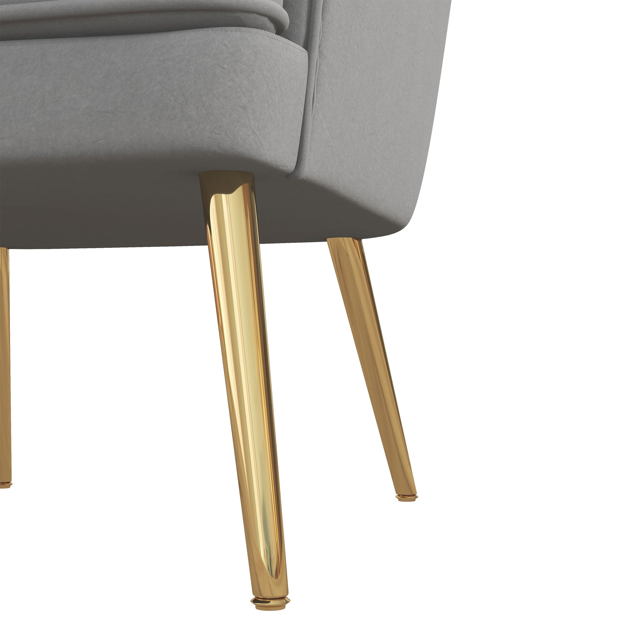 HOMCOM Fabric Accent Chair, Velvet Armchair, Modern Living Room Chair with Gold Metal Legs and Thick Padding for Bedroom, Grey