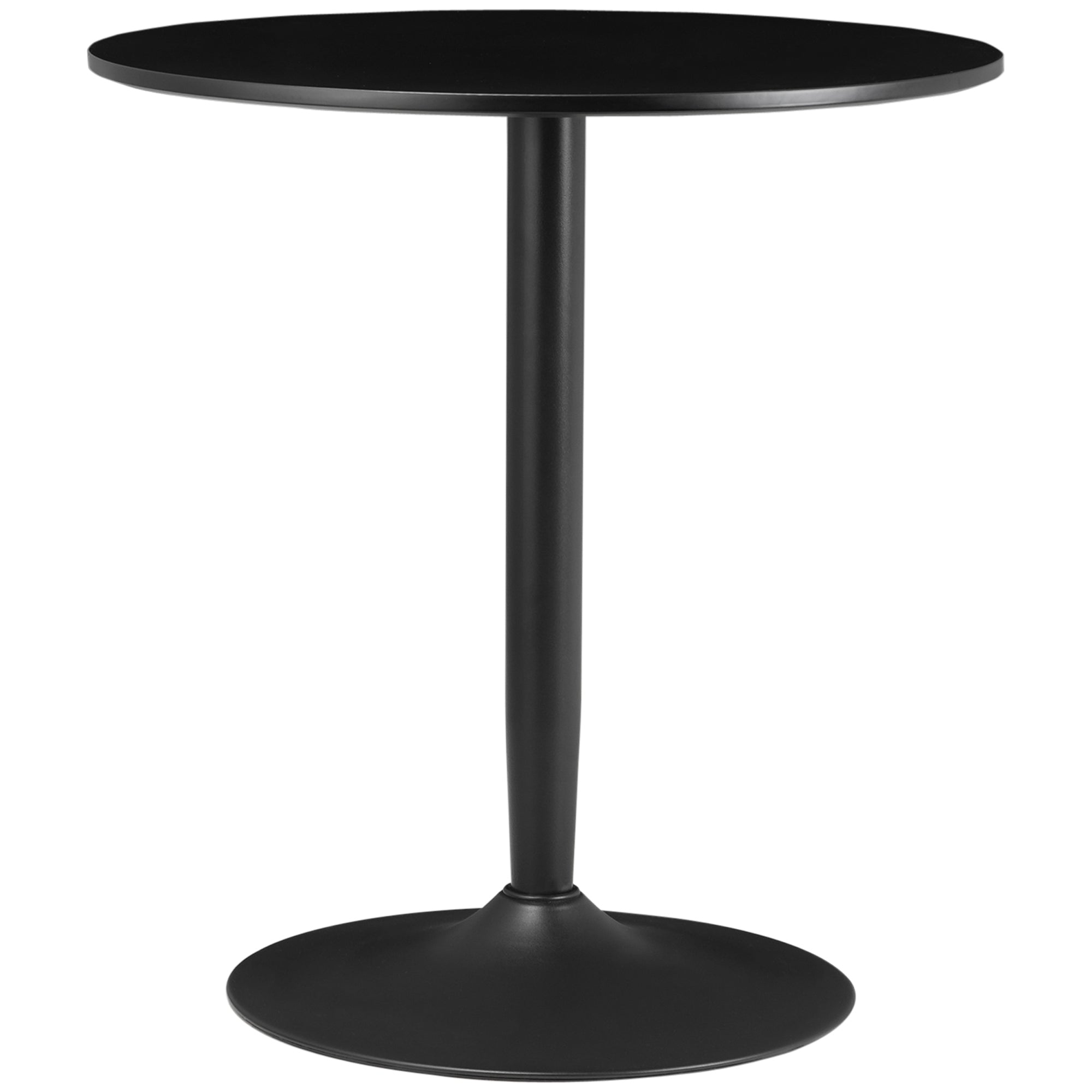 HOMCOM Round Dining Table, Modern Kitchen Table with Steel Base, Non-slip Foot Pad for Living Room, Dining Room, Black