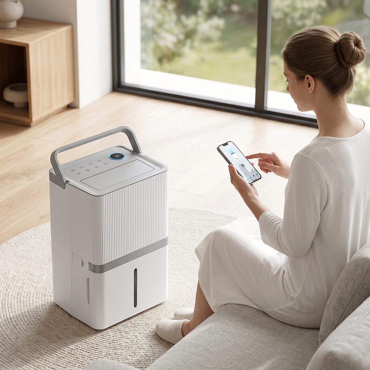 100 Pint Smart Dehumidifier for Basement and Home, 5,200 Sq. Ft., WiFi Large Dehumidifiers with App, Alexa, Google Voice Control, Drain Hose, 3 Modes, Humidity Indicator