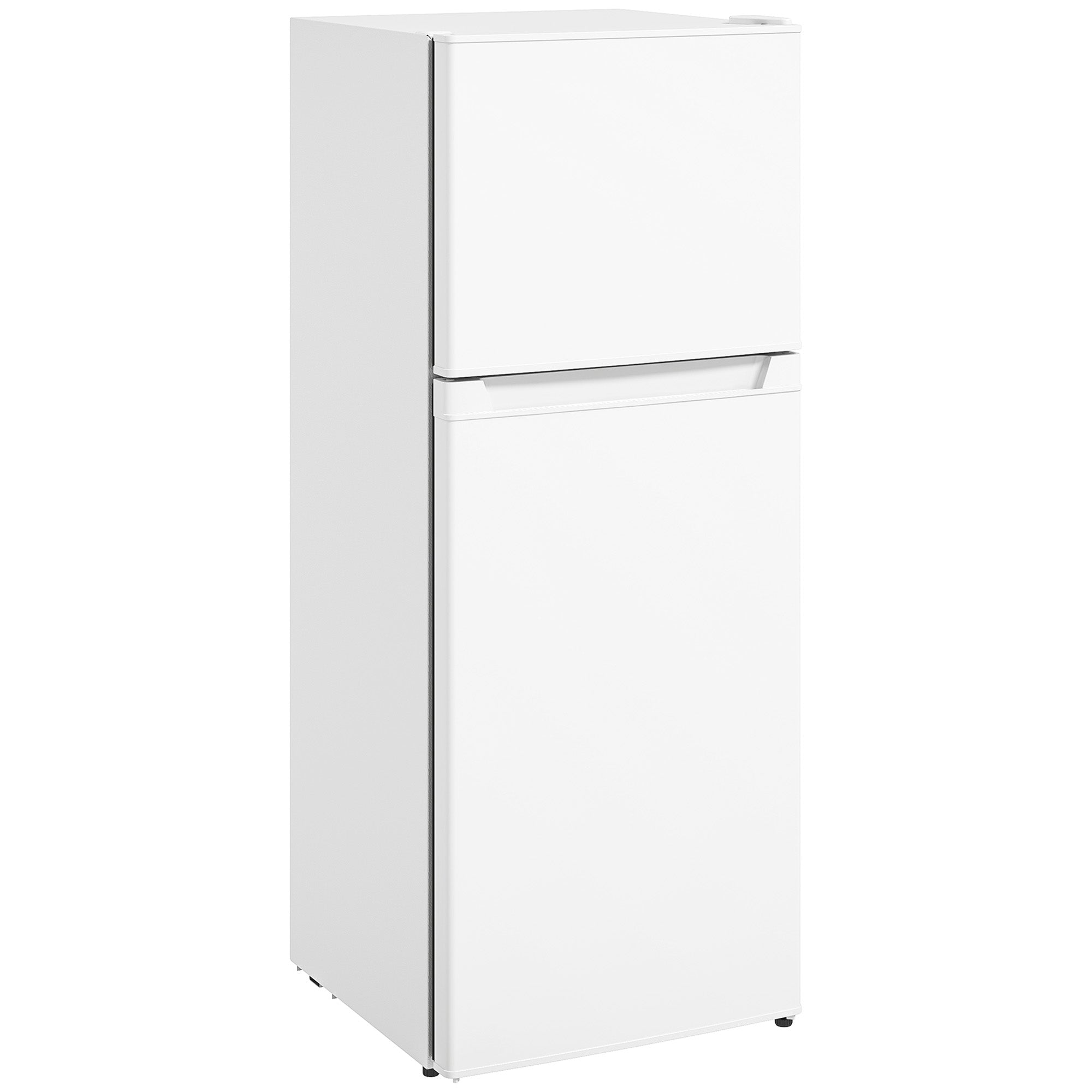 HOMCOM Small Fridge with Freezer, 4 Cu. Ft. Compact Refrigerator with Adjustable Shelves, Mechanical Thermostat, Reversible Double Doors for Bedroom, Dorm, Kitchen, White