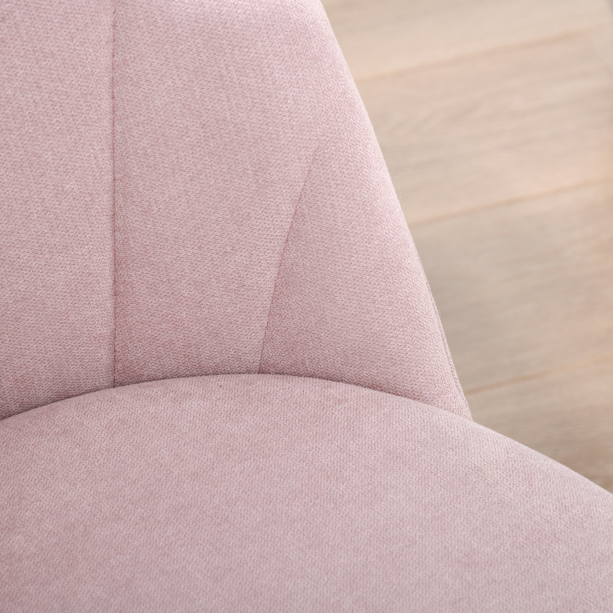 HOMCOM Modern Dining Chairs Set of 2, Upholstered Kitchen Chairs, Accent Chair with Gold Metal Legs for Kitchen, Dining Room, Pink