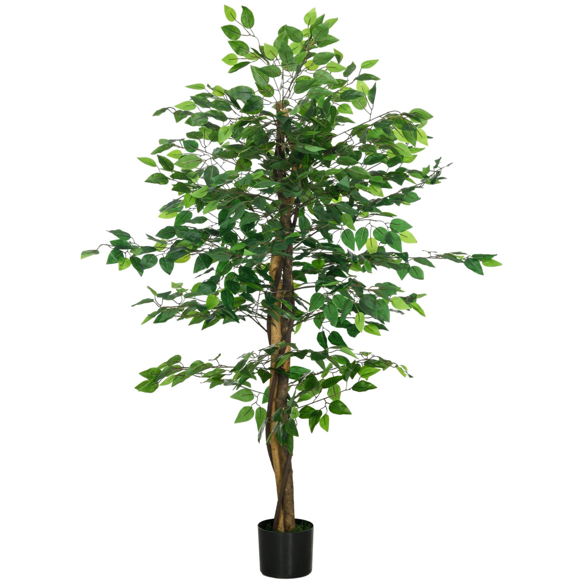 HOMCOM Decorative Artificial Plants Ficus in Pot, Fake Plants for Home Indoor Outdoor Decor, 150cm