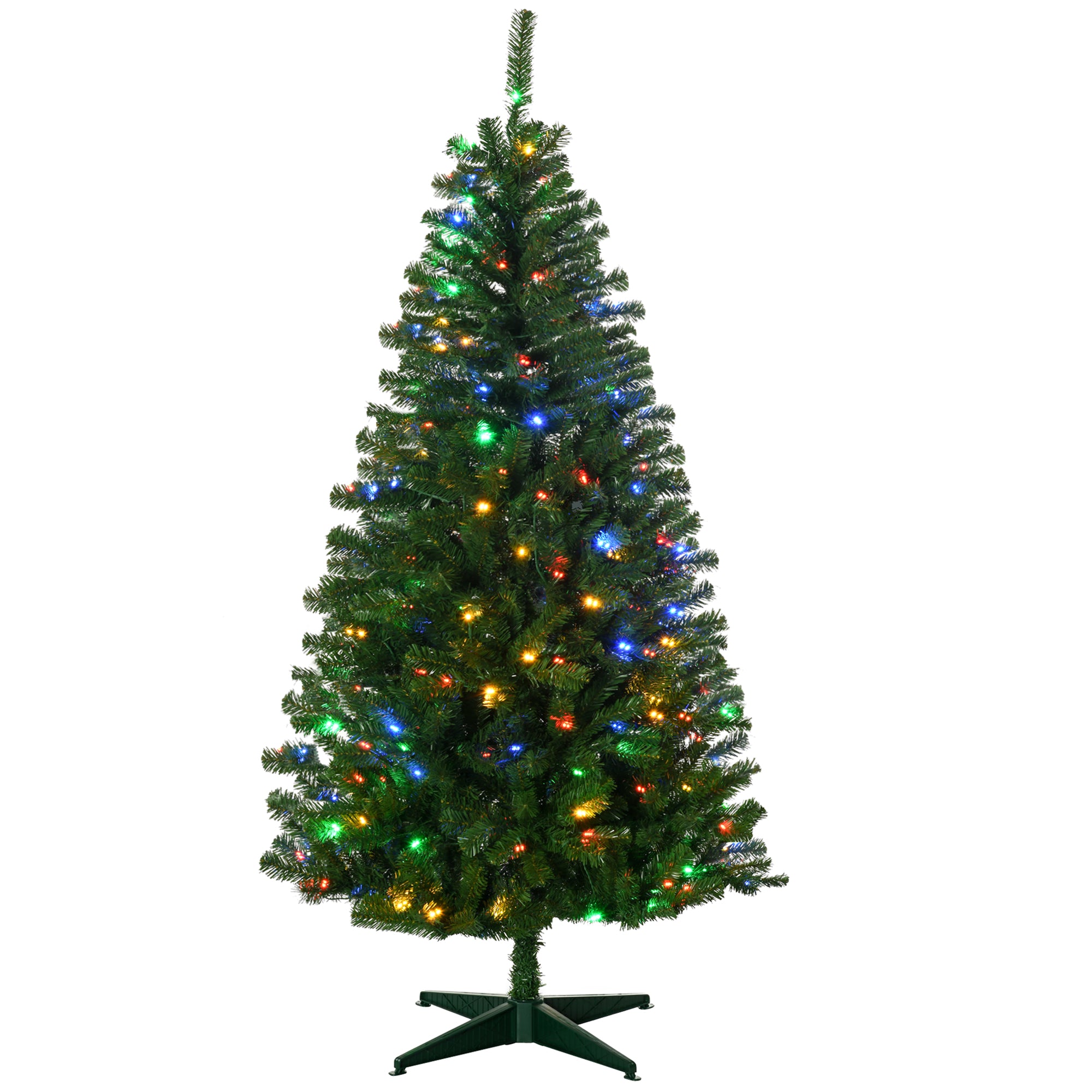 6ft Tall Prelit Artificial Christmas Tree Holiday Décor with 584 Branches, 212 Warm White or Colorful LED Lights, Auto Open