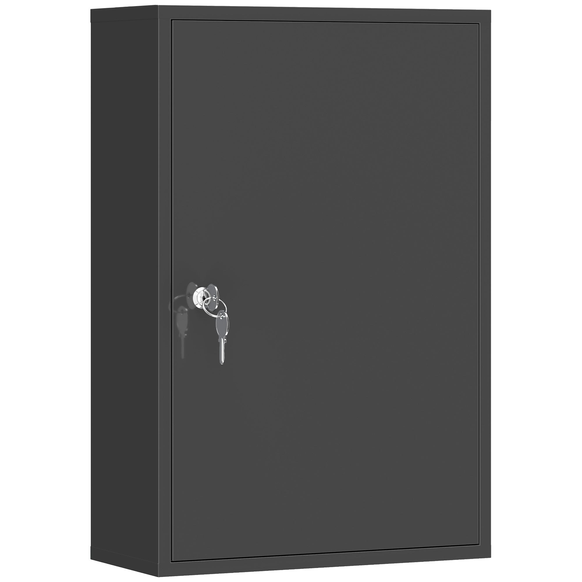Steel Wall Mount Medicine Cabinet 3 Tier Emergency Box for Bathroom Kitchen, Lockable with 2 Keys, Black